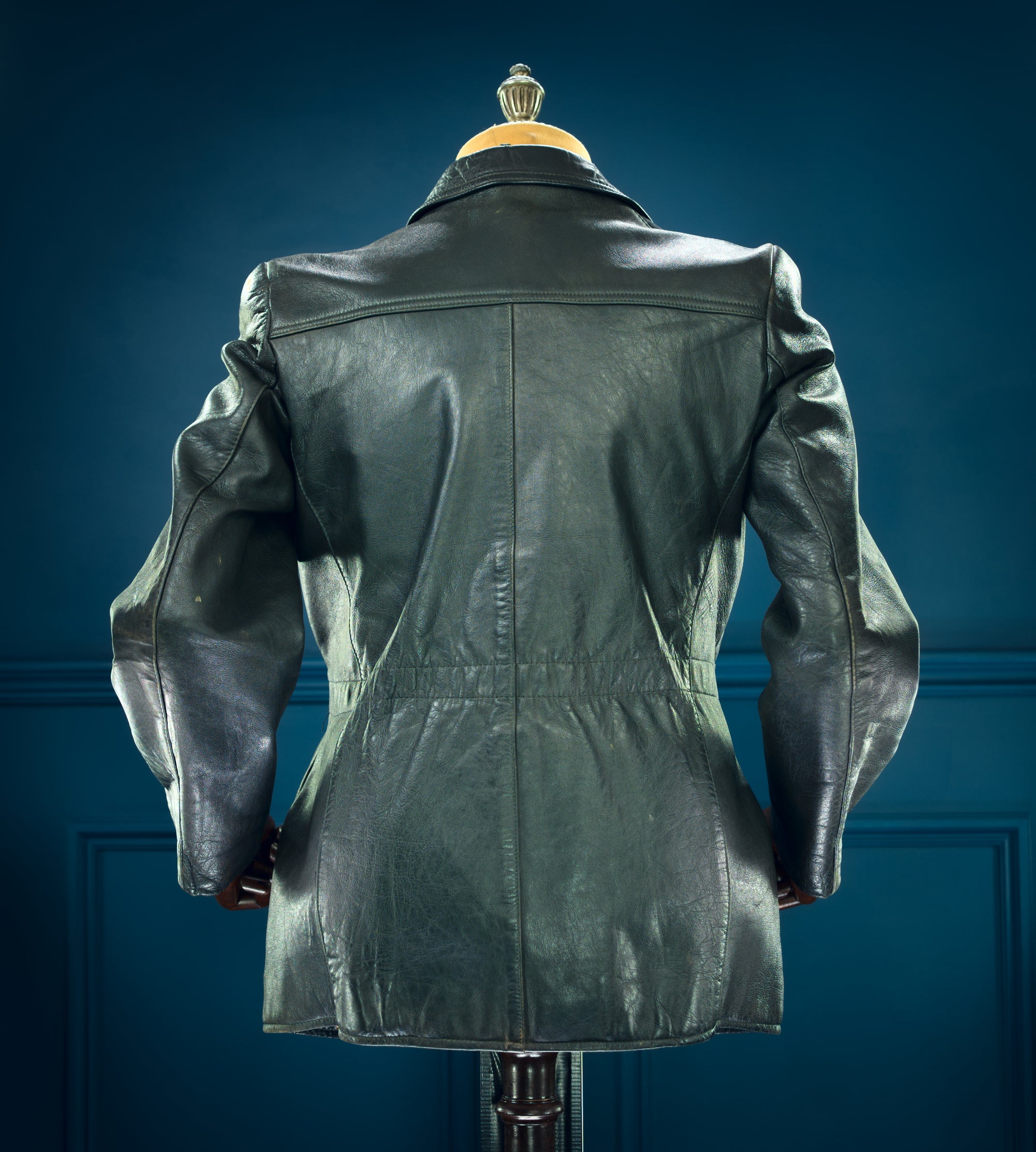 Vintage 1940s German Goatskin Belted Biker Motoring Coat Leather Jacket “M”