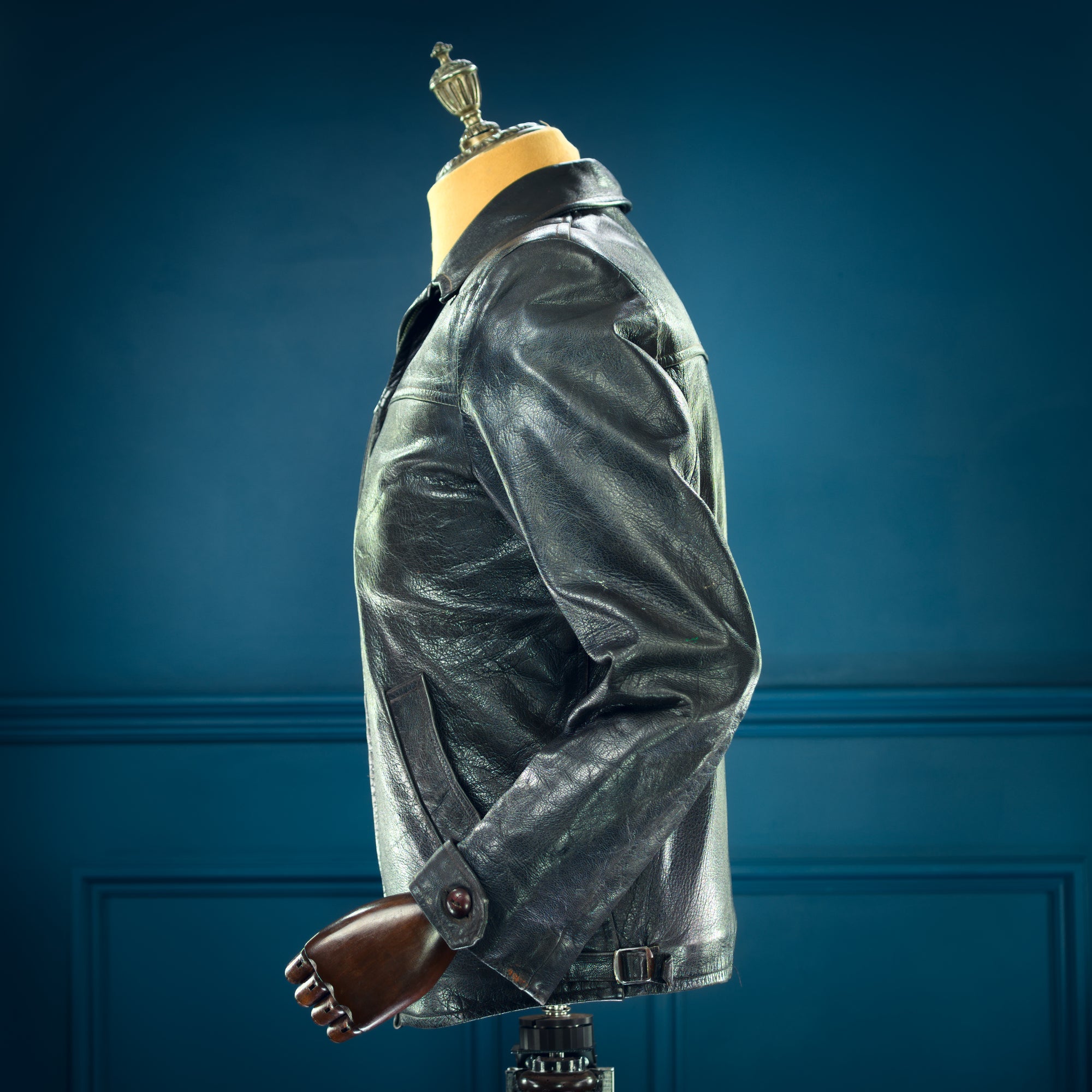 Vintage 1950s Dala Goatskin Single Rider Highwayman Worker Leather Jacket “M”