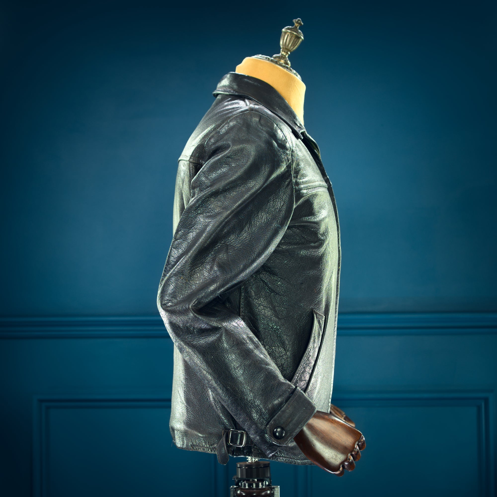 Vintage 1950s Dala Goatskin Single Rider Highwayman Worker Leather Jacket “M”