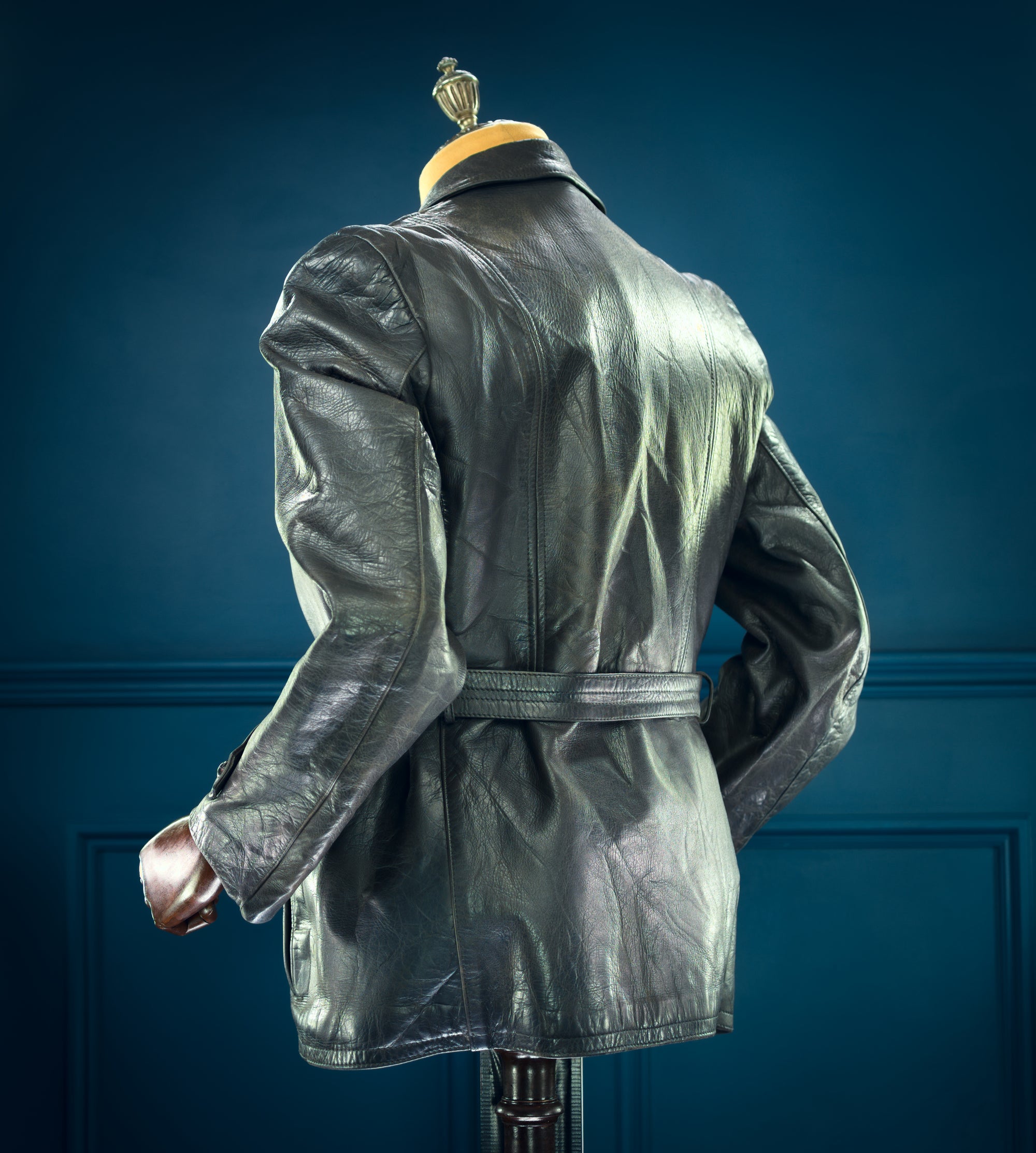 Vintage 1950s West German Steerhide Border Police Dispatch Leather Jacket “M”