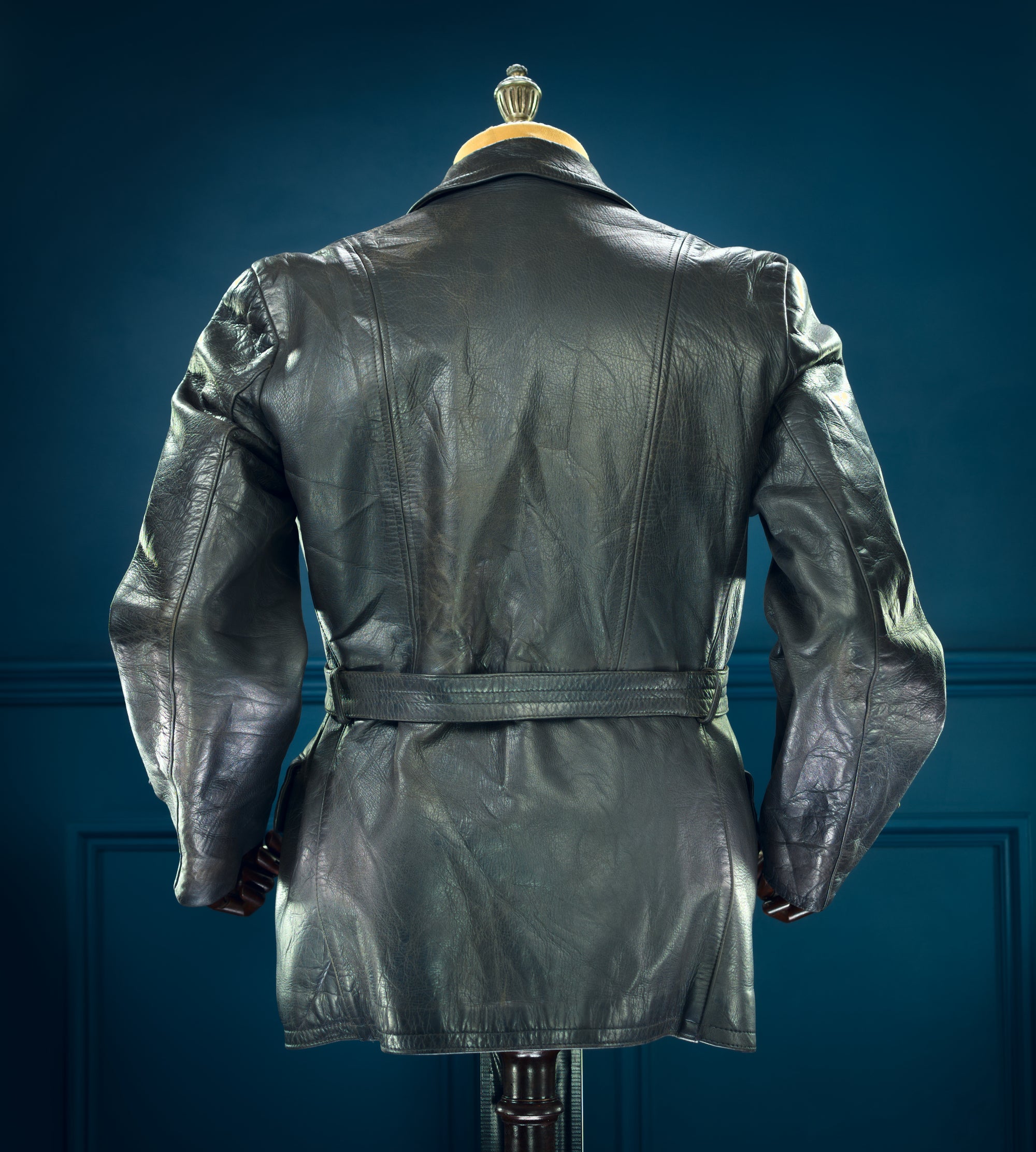 Vintage 1950s West German Steerhide Border Police Dispatch Leather Jacket “M”