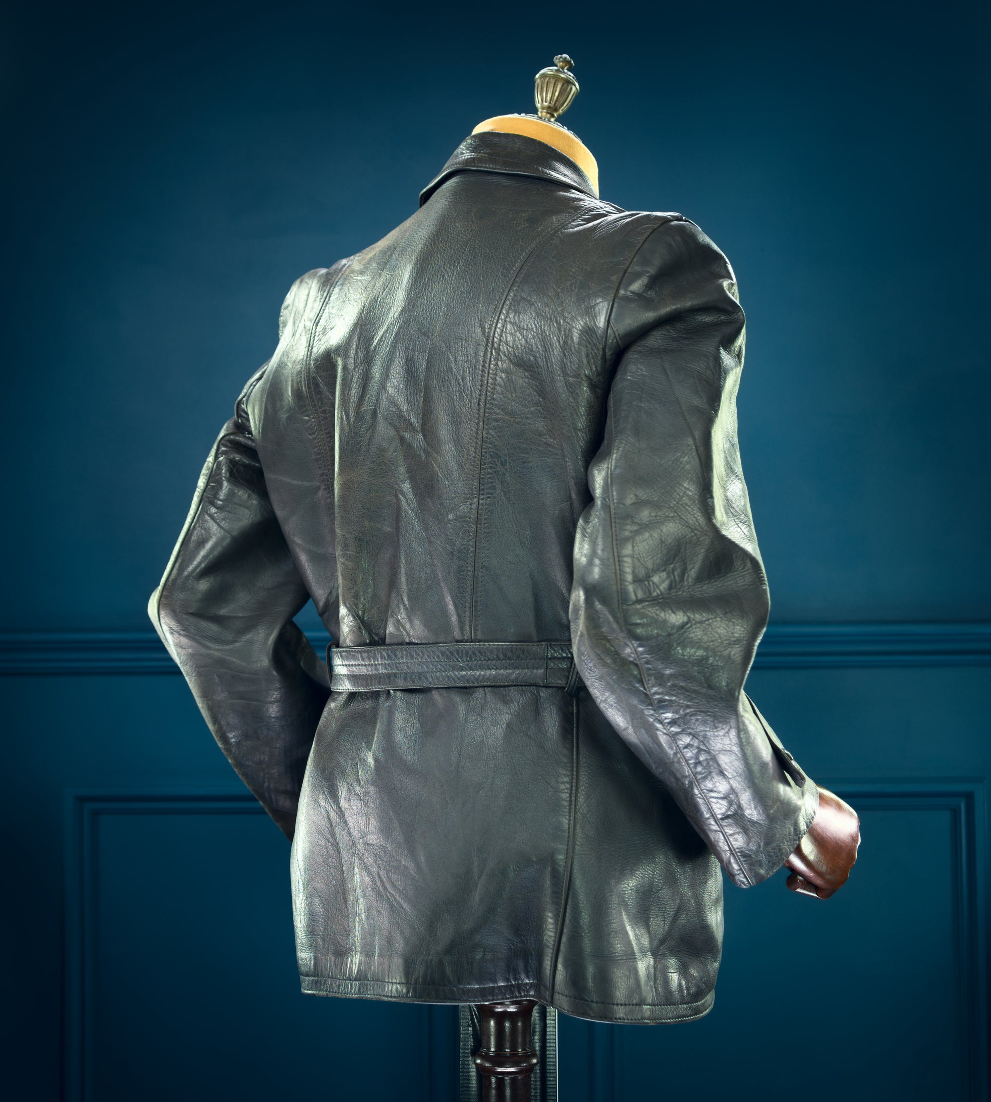 Vintage 1950s West German Steerhide Border Police Dispatch Leather Jacket “M”