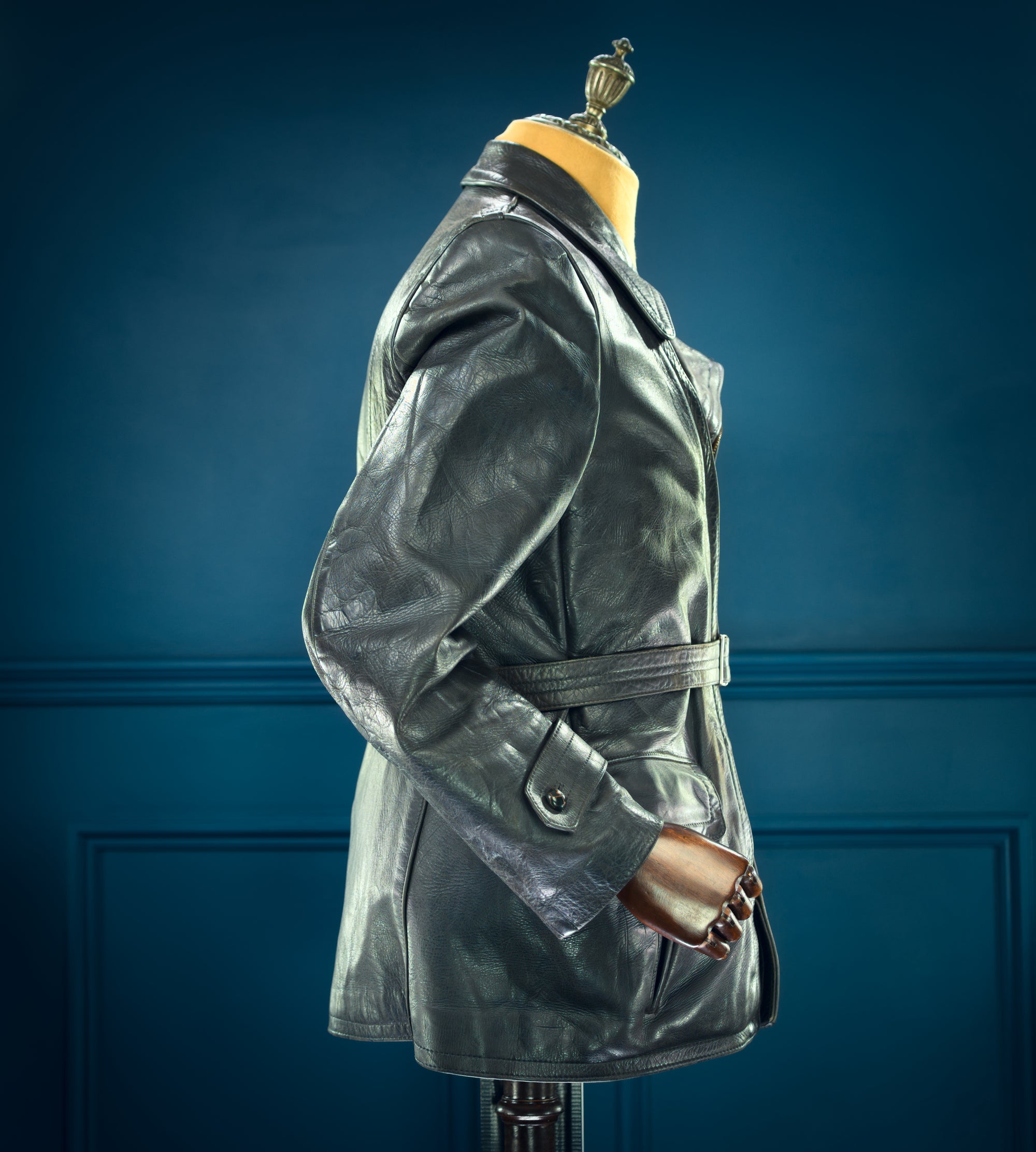 Vintage 1950s West German Steerhide Border Police Dispatch Leather Jacket “M”