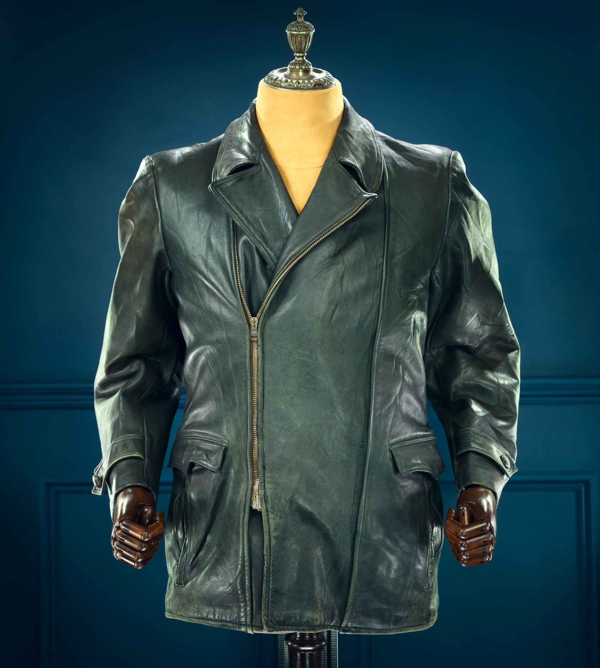 Vintage 1950s West German Horsehide Border Police Dispatch Leather Jacket “M”