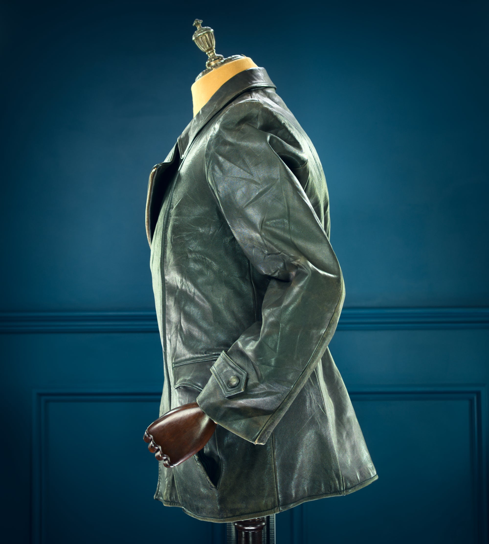 Vintage 1950s West German Horsehide Border Police Dispatch Leather Jacket “M”