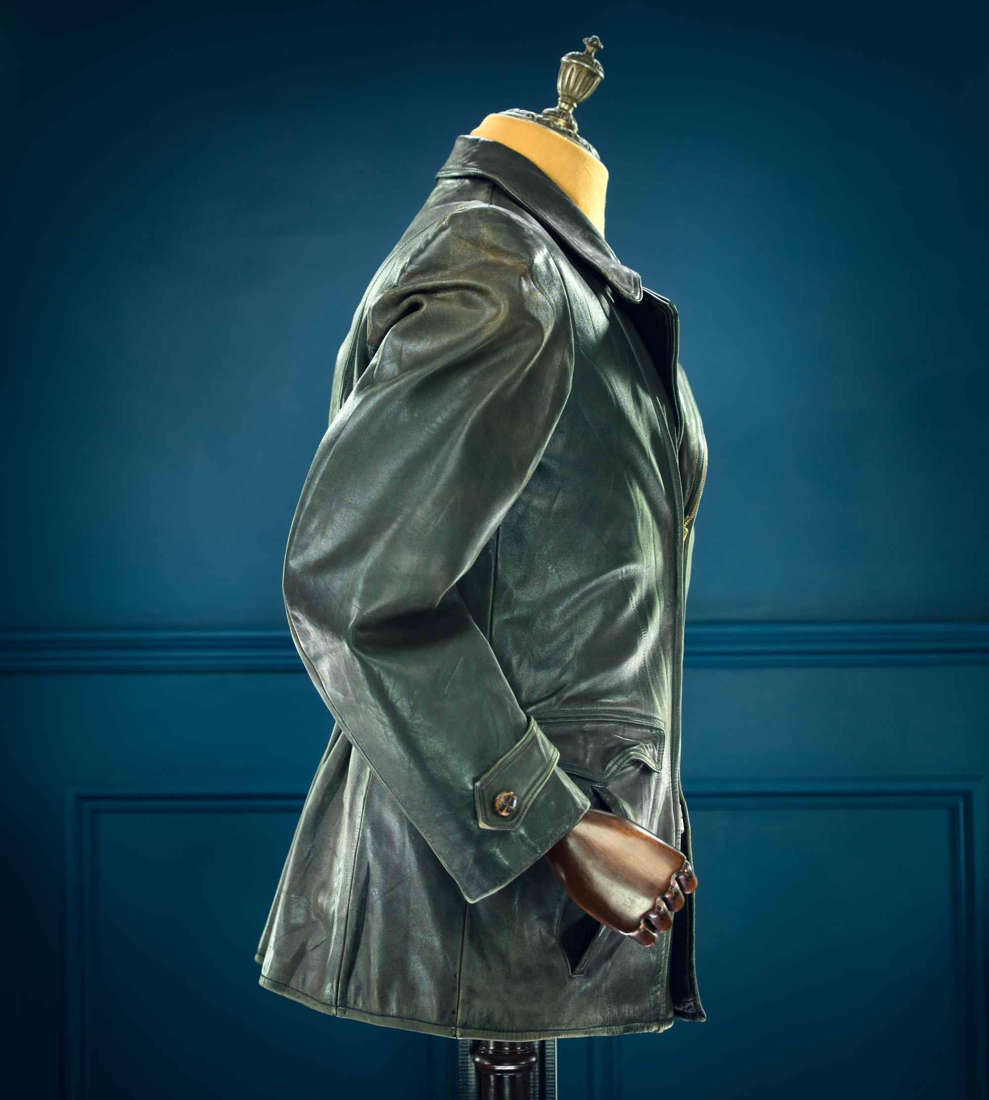 Vintage 1950s West German Horsehide Border Police Dispatch Leather Jacket “M”