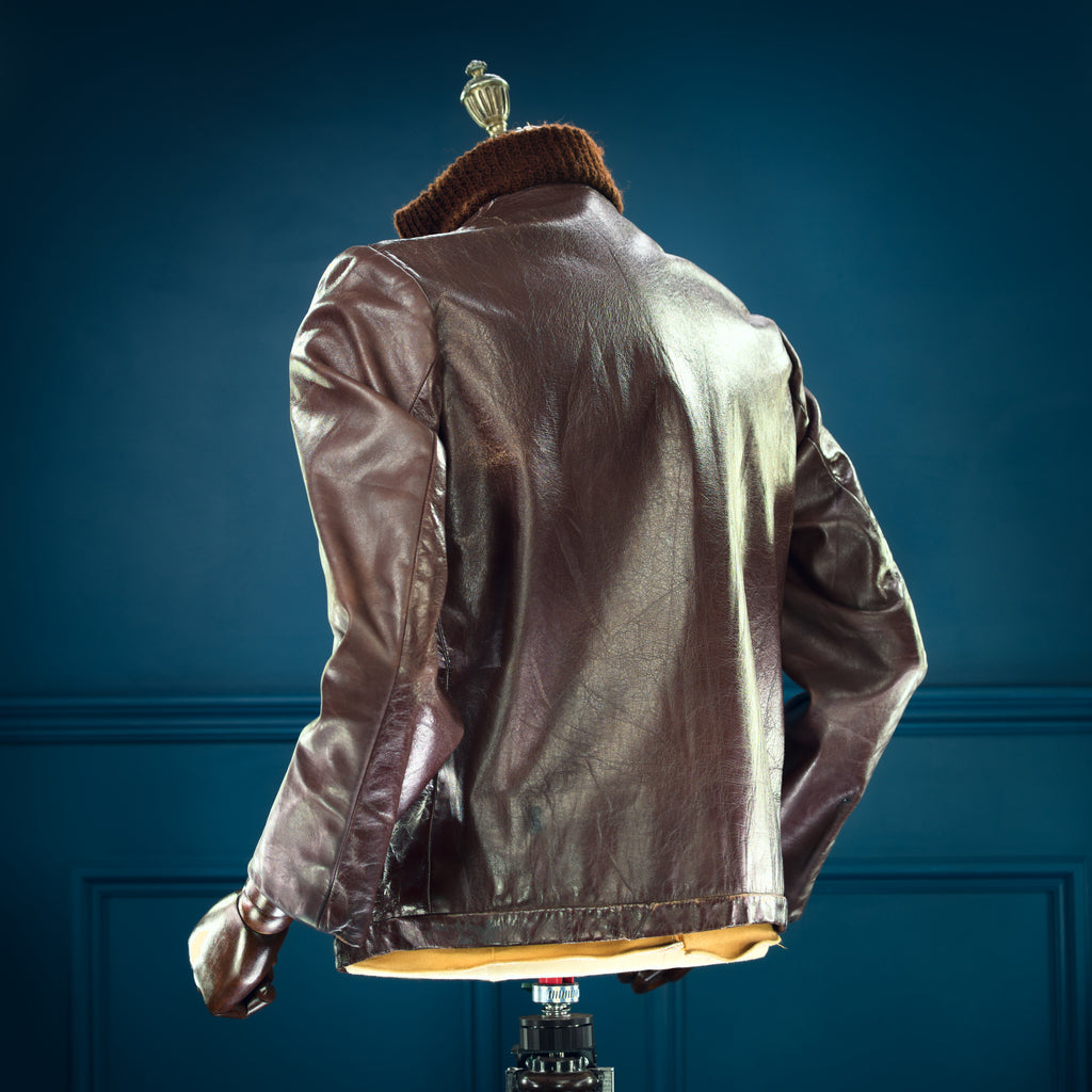 Vintage 1940s Czech Calfskin Windbreaker Flight Campus Leather Jacket “M”
