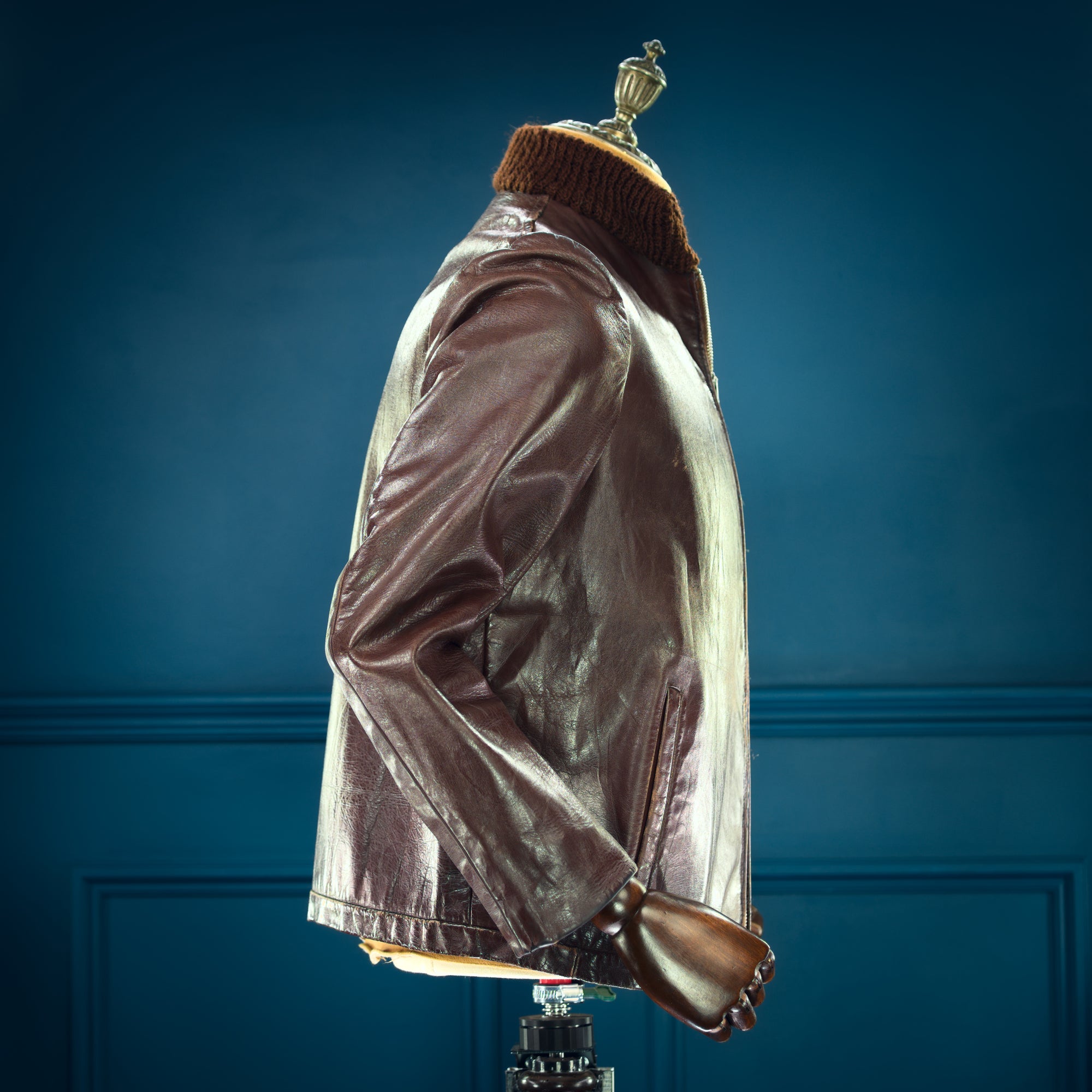 Vintage 1940s Czech Calfskin Windbreaker Flight Campus Leather Jacket “M”