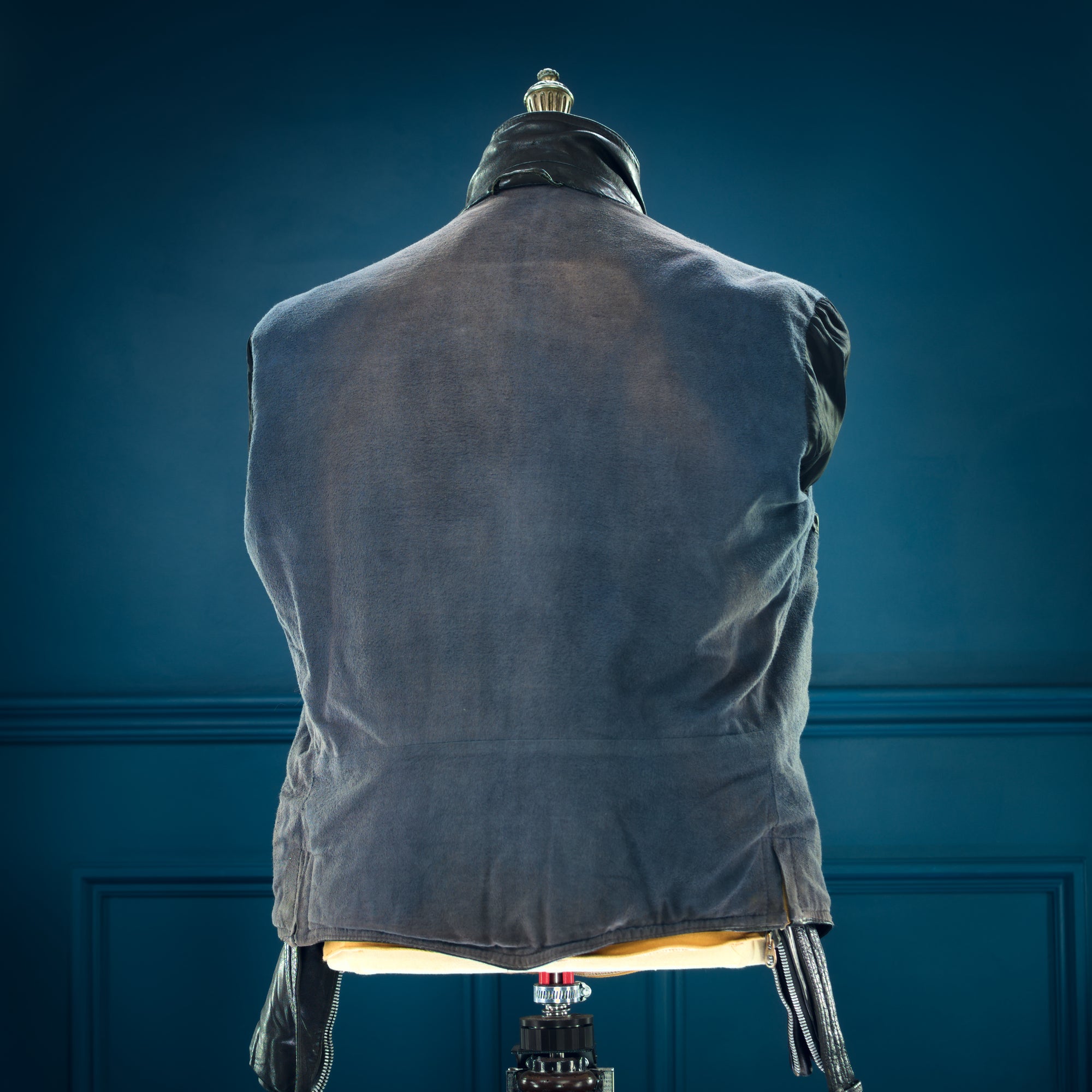 Vintage 1950s West German Lambskin Aviator Biker Flight Black Leather Jacket “M”