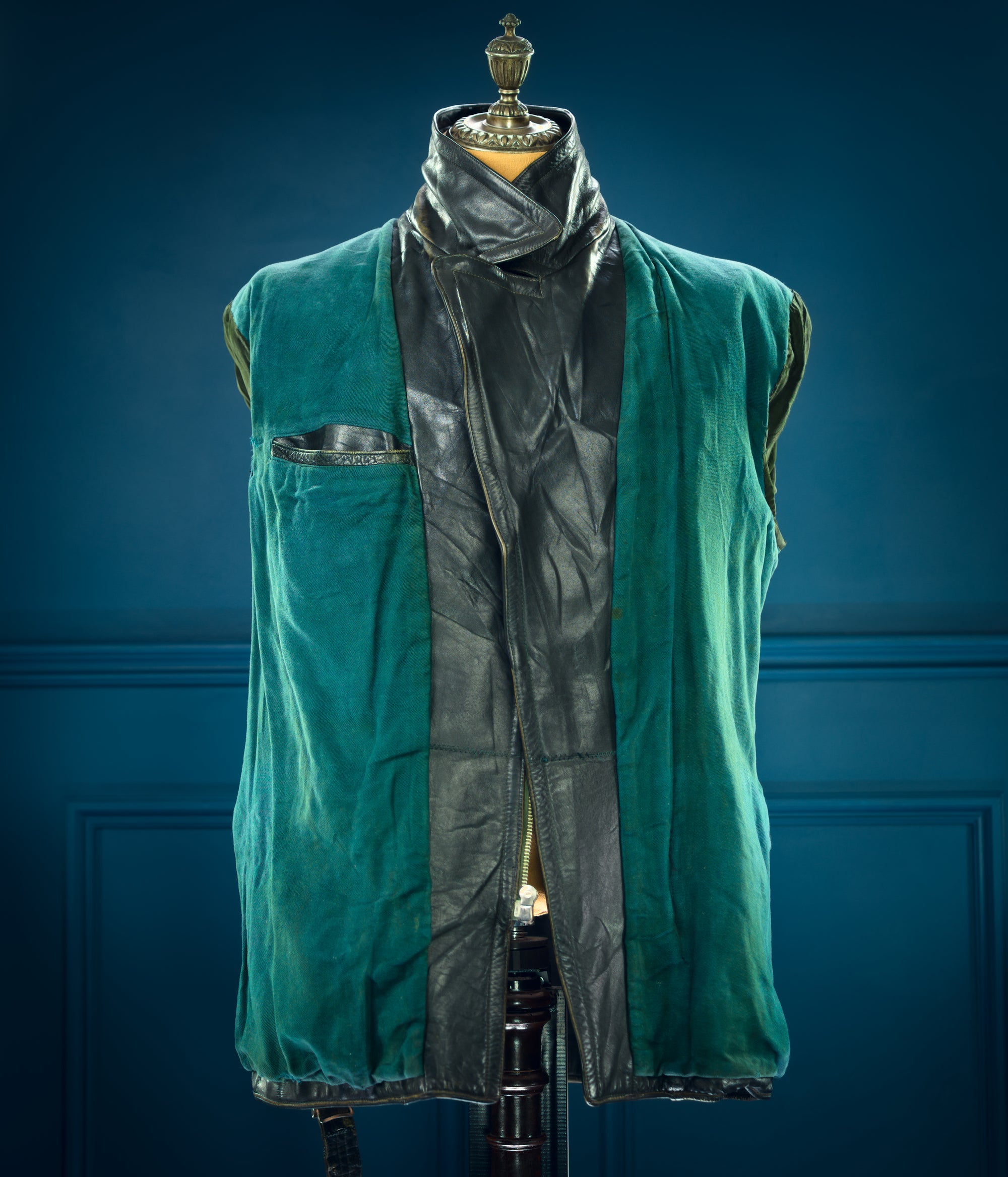 Vintage 1950s West German Horsehide Border Police Biker Dispatch Leather Jacket