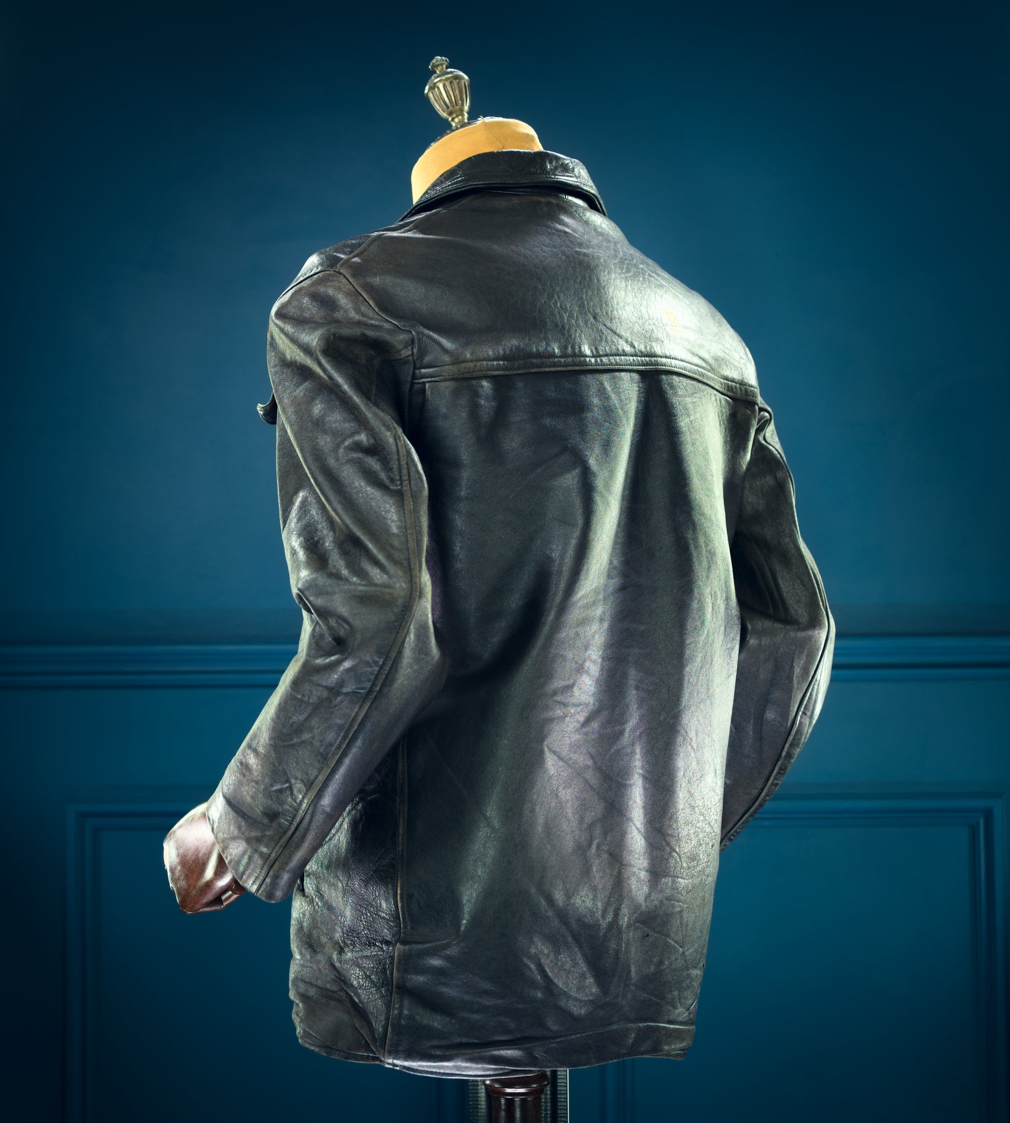 Vintage 1960s French Sheepskin Single Rider Worker Chore Leather Jacket “M”