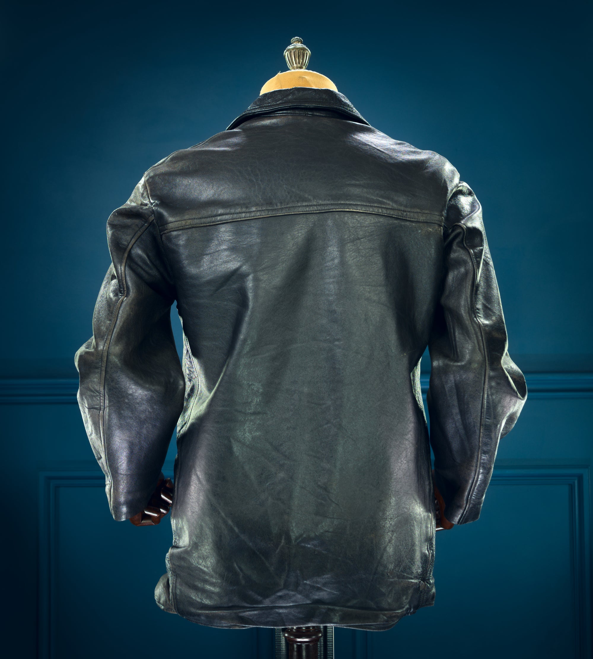 Vintage 1960s French Sheepskin Single Rider Worker Chore Leather Jacket “M”