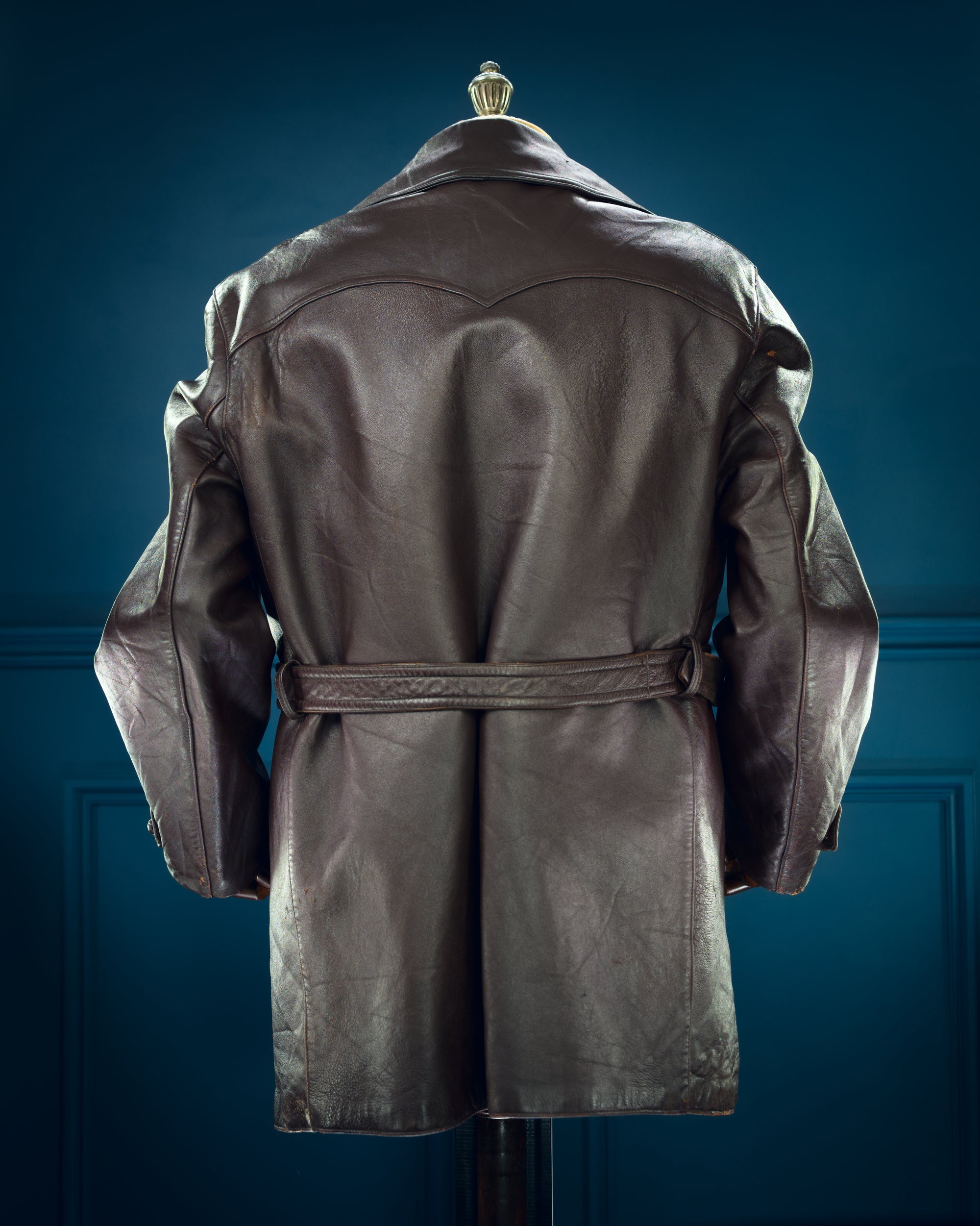 Vintage 1950s French Sheepskin Barnstormer Car Coat Flight Leather Jacket “L”