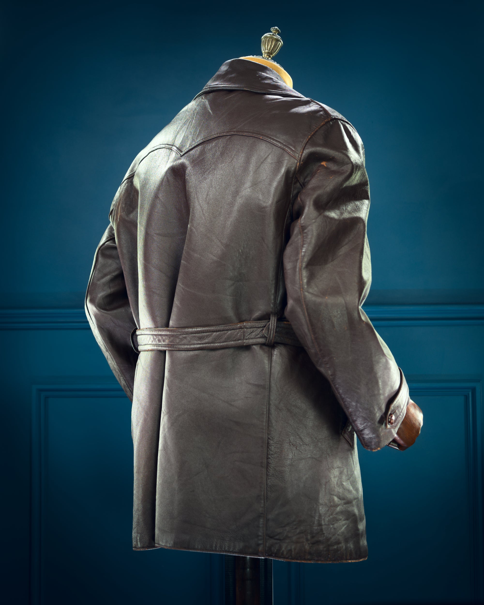 Vintage 1950s French Sheepskin Barnstormer Car Coat Flight Leather Jacket “L”