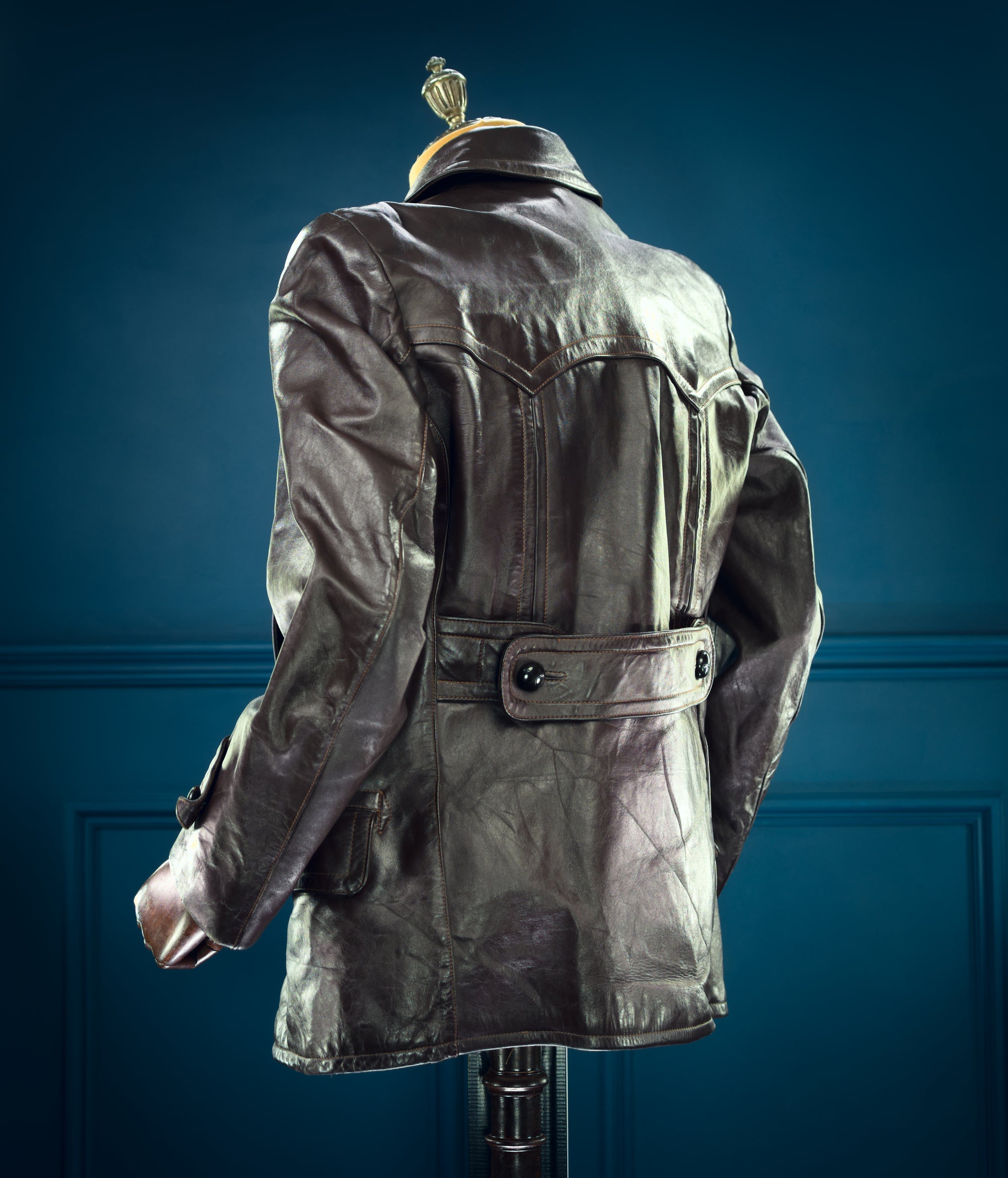 Vintage 1940s German Horsehide Car Peacoat Motoring Reefer Leather Jacket “M”