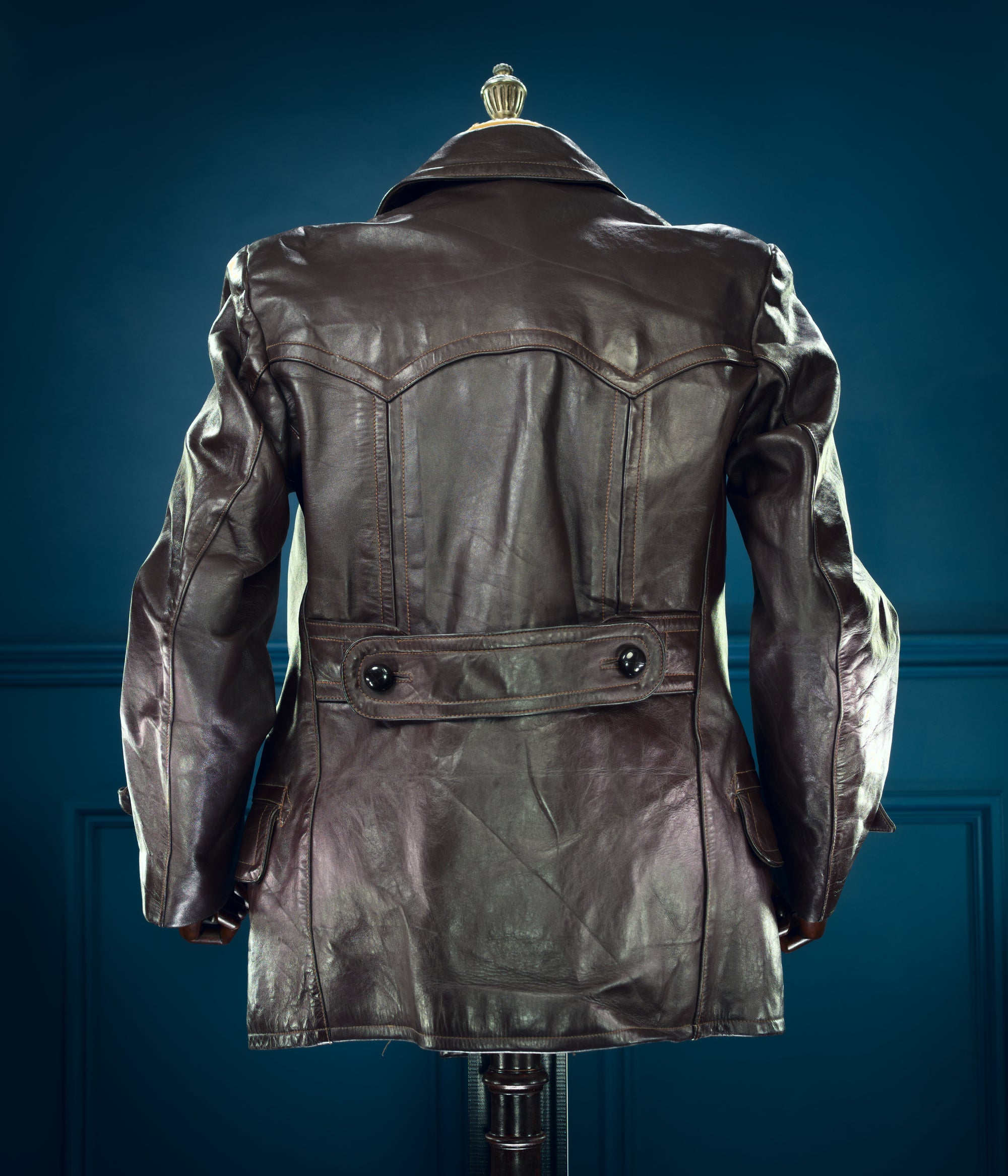 Vintage 1940s German Horsehide Car Peacoat Motoring Reefer Leather Jacket “M”