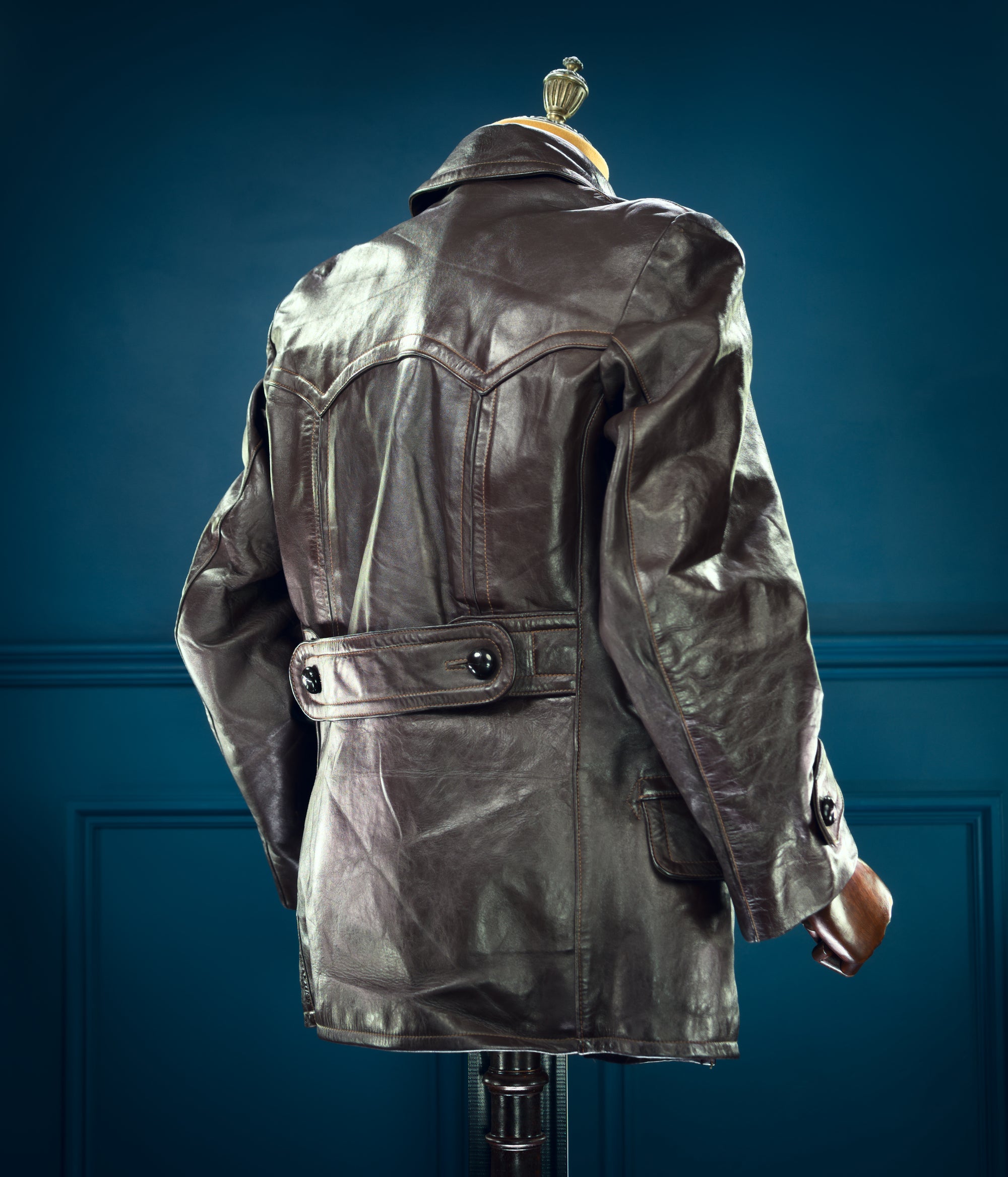 Vintage 1940s German Horsehide Car Peacoat Motoring Reefer Leather Jacket “M”