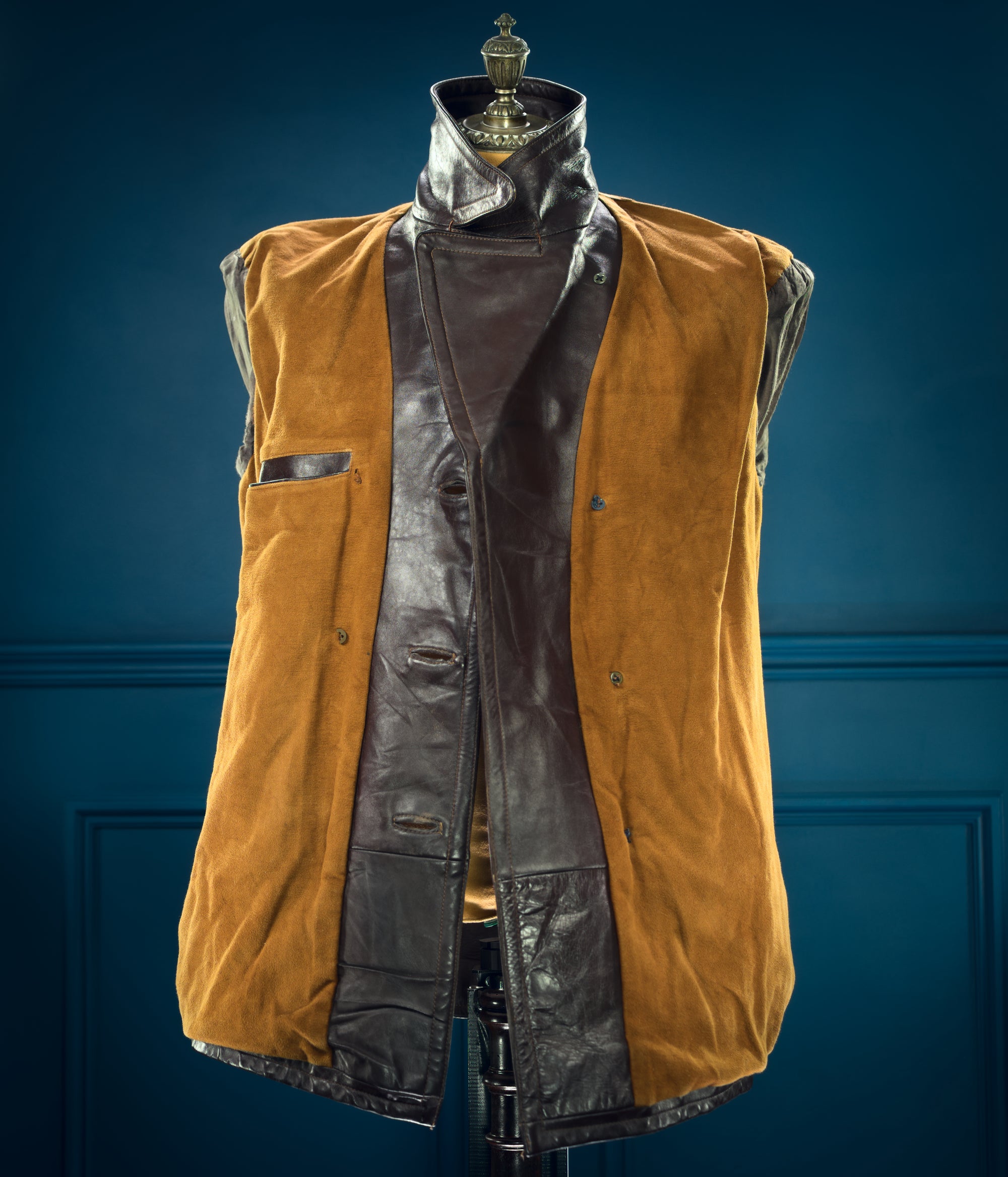 Vintage 1940s German Horsehide Car Peacoat Motoring Reefer Leather Jacket “M”