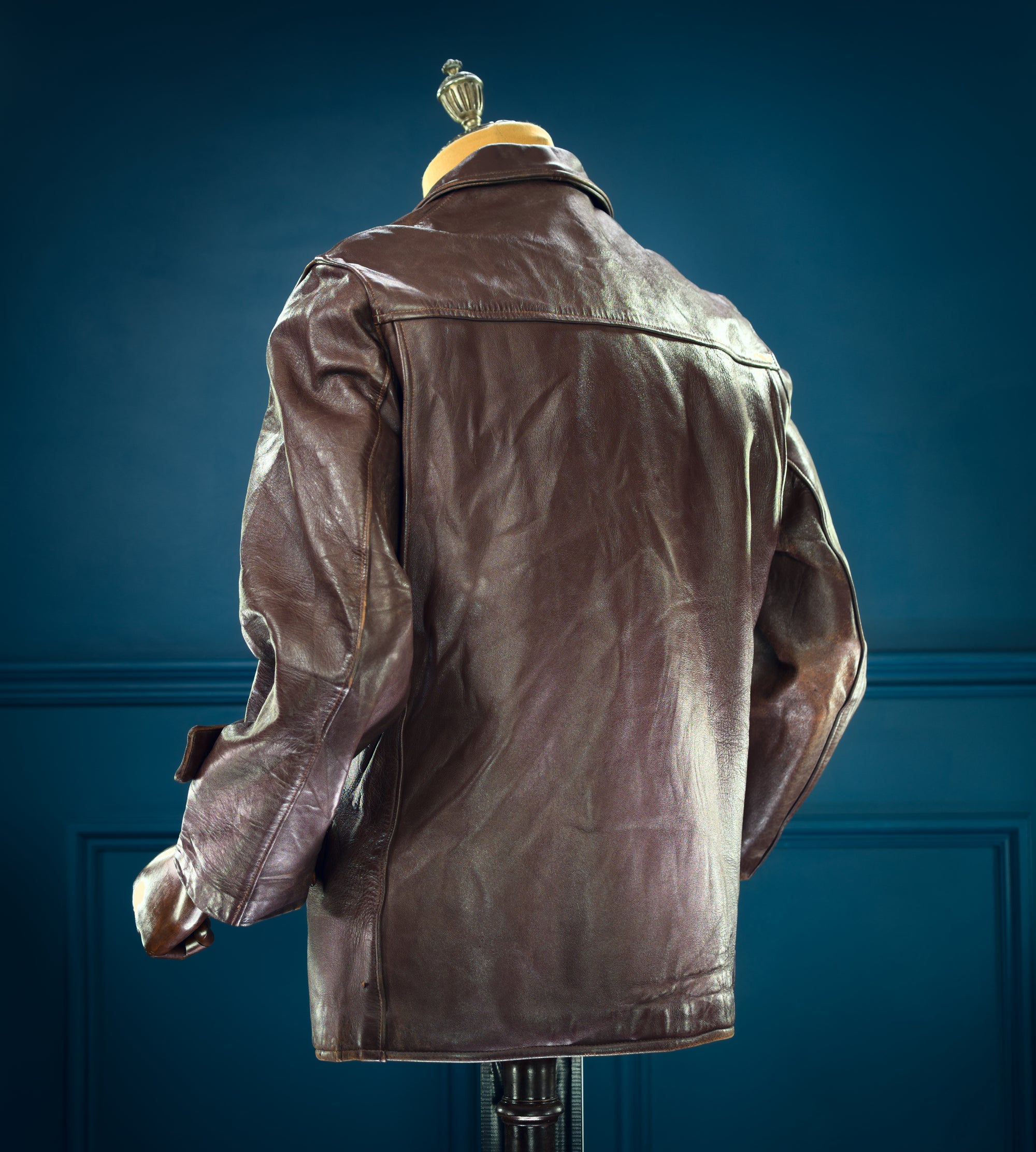 Vintage 1950s French Sheepskin Single Rider Worker Chore Leather Jacket “M”