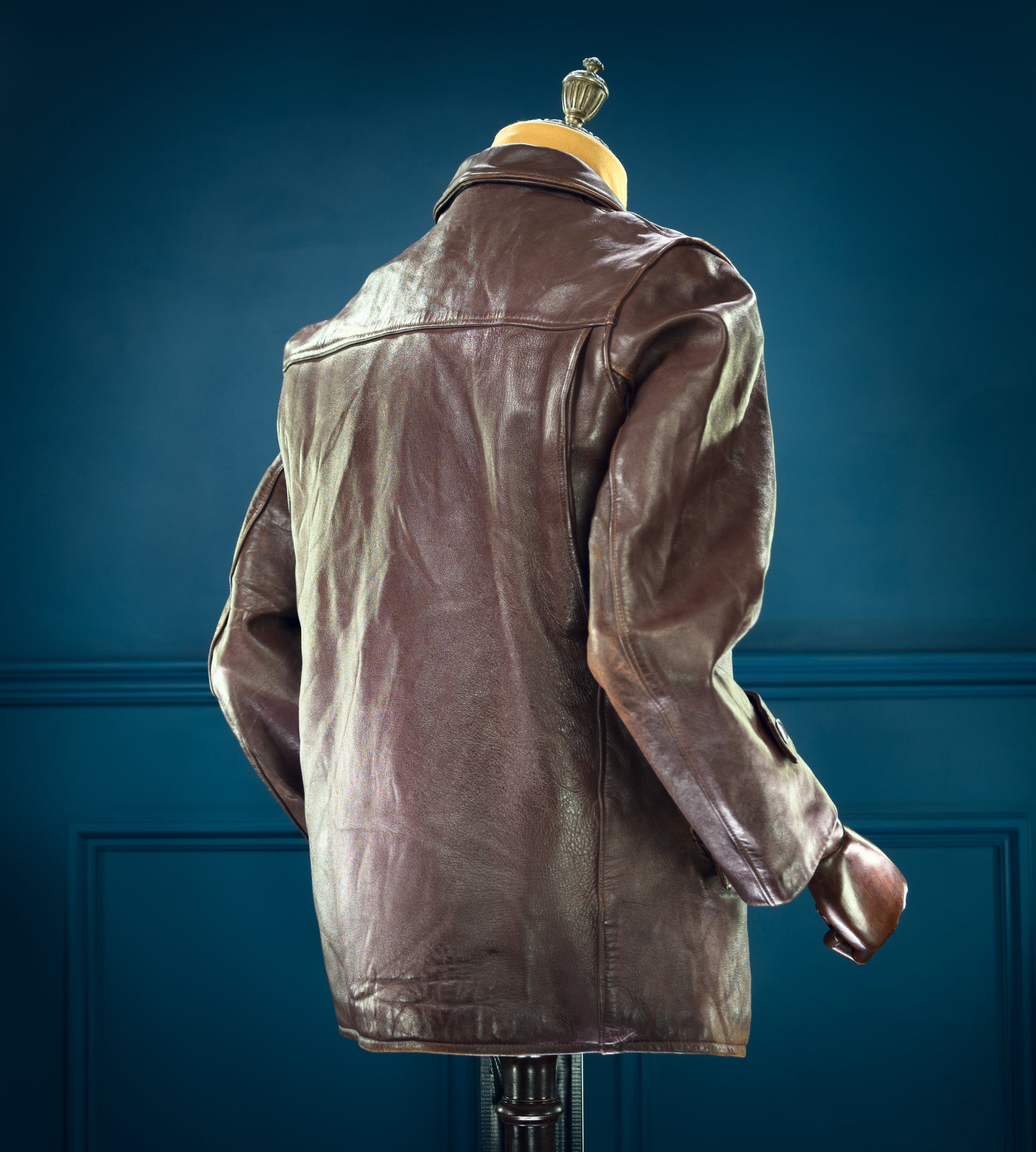 Vintage 1950s French Sheepskin Single Rider Worker Chore Leather Jacket “M”