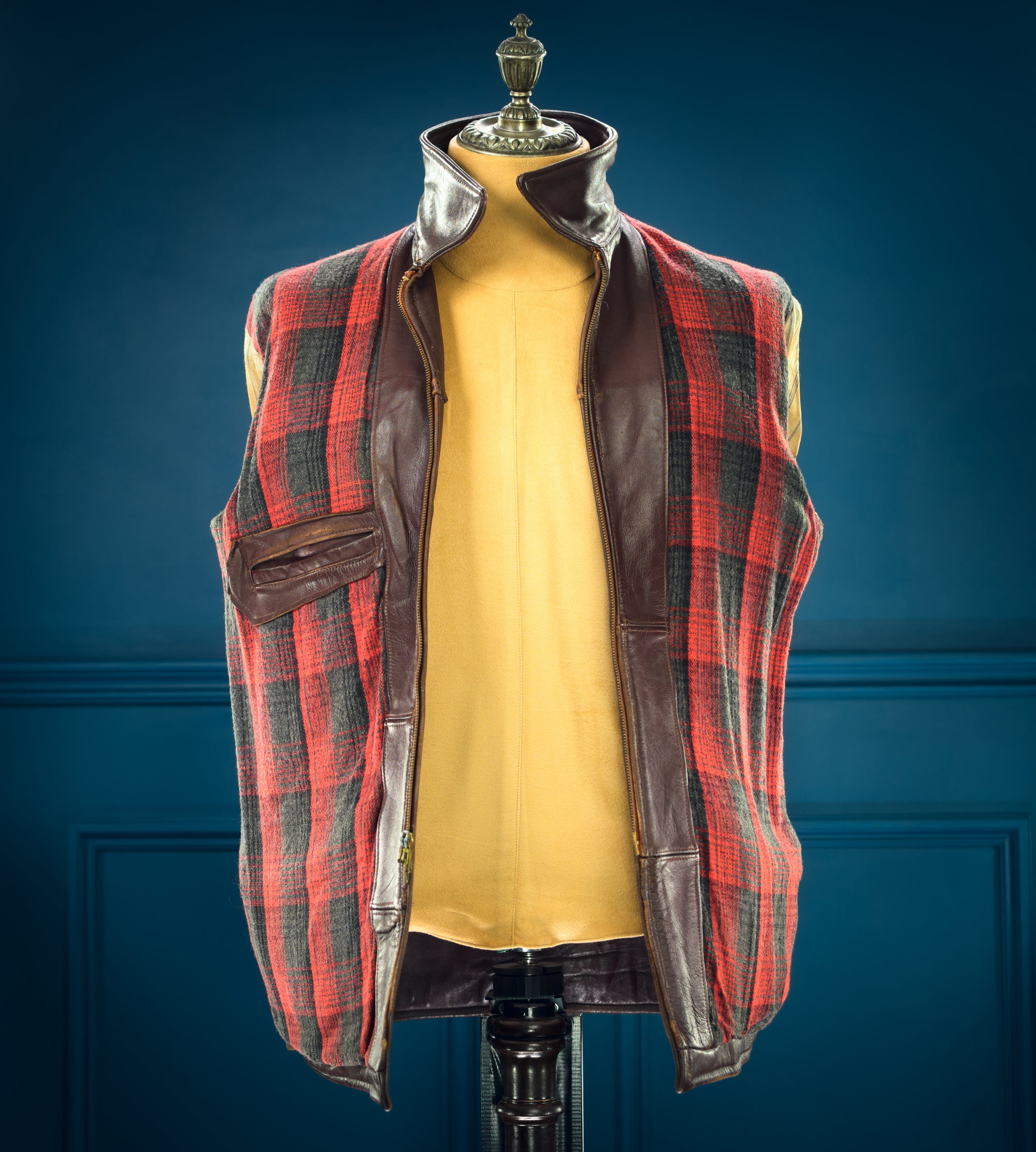 Vintage 1950s French Sheepskin Single Rider Worker Chore Leather Jacket “M”