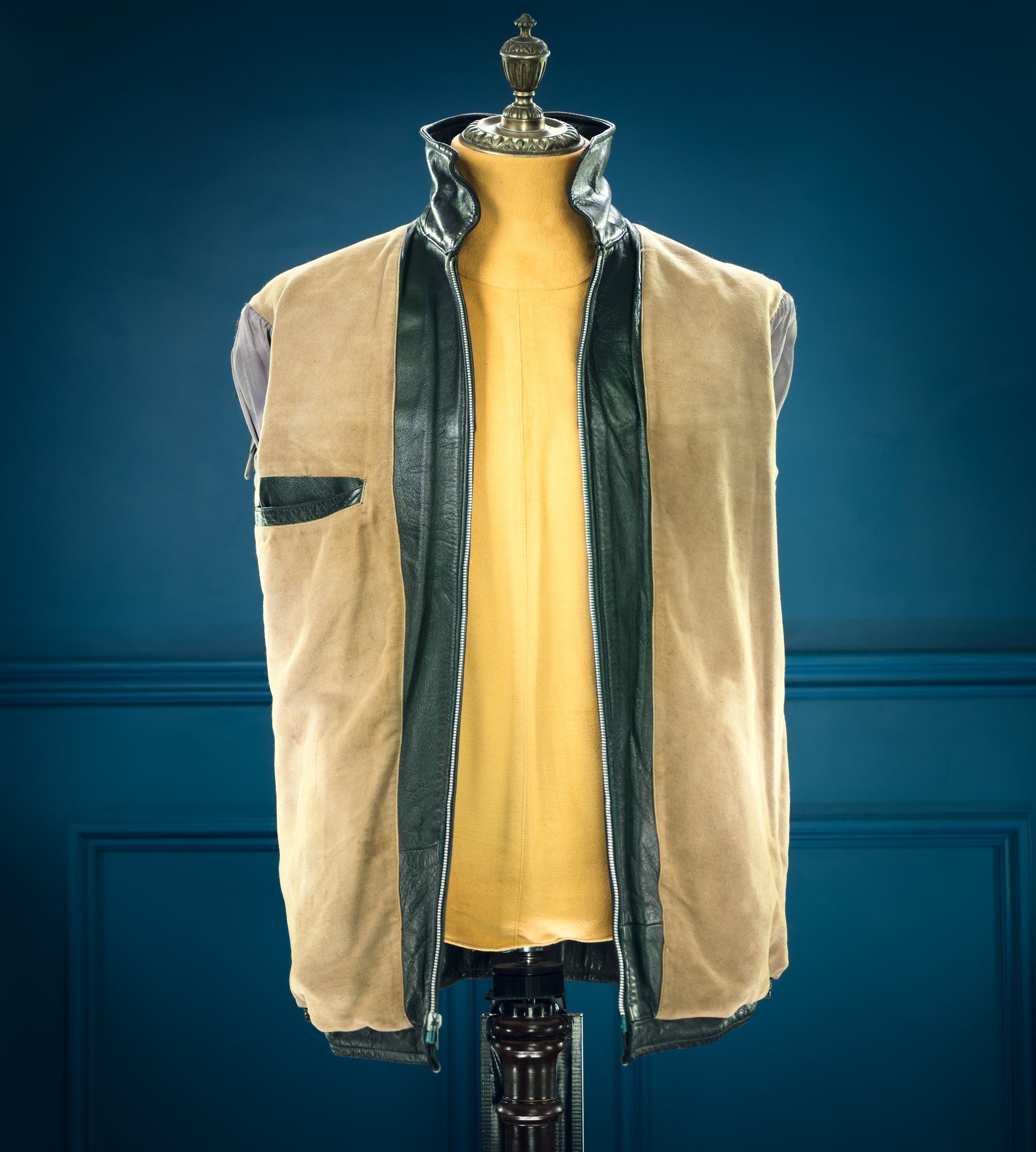 Vintage 1960s East German Sheepskin Single Rider Worker Chore Leather Jacket “S”