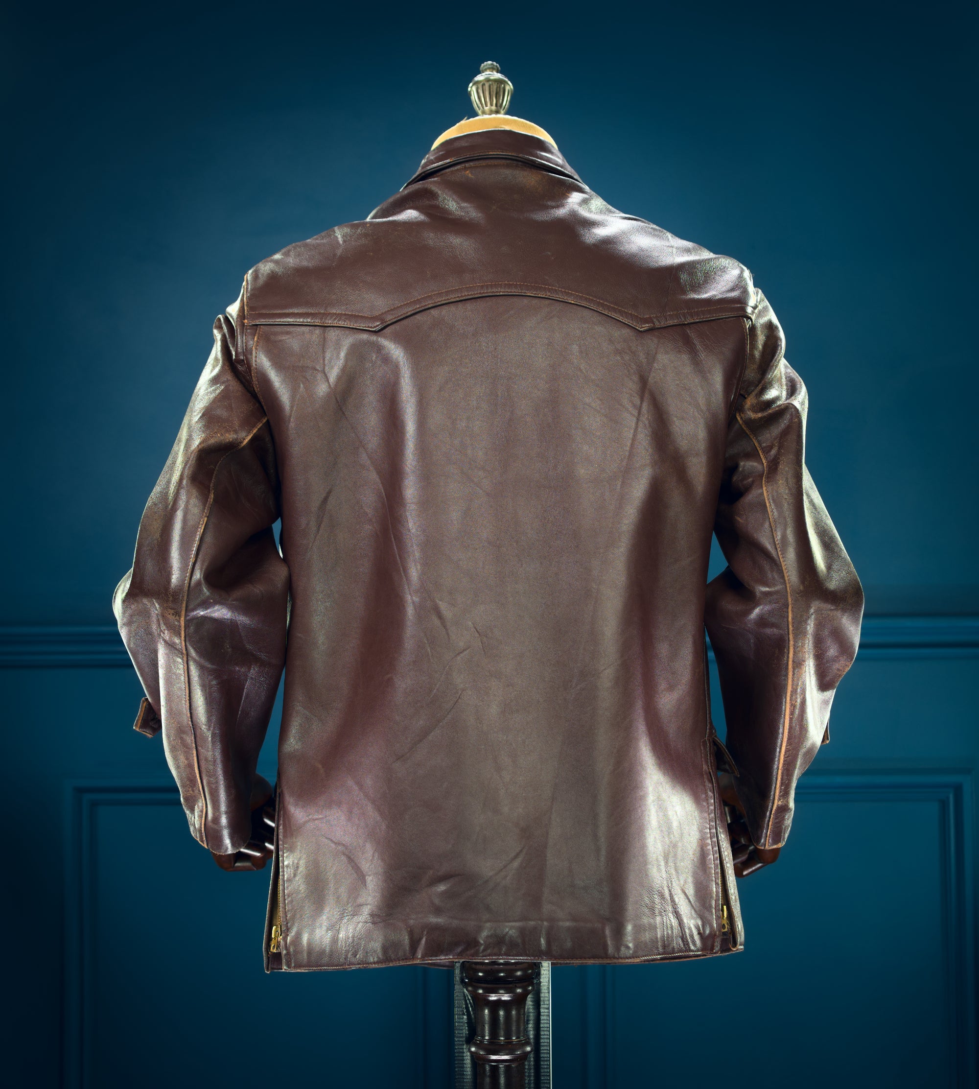 Vintage 1950s French Sheepskin Single Rider Worker Chore Leather Jacket “M”