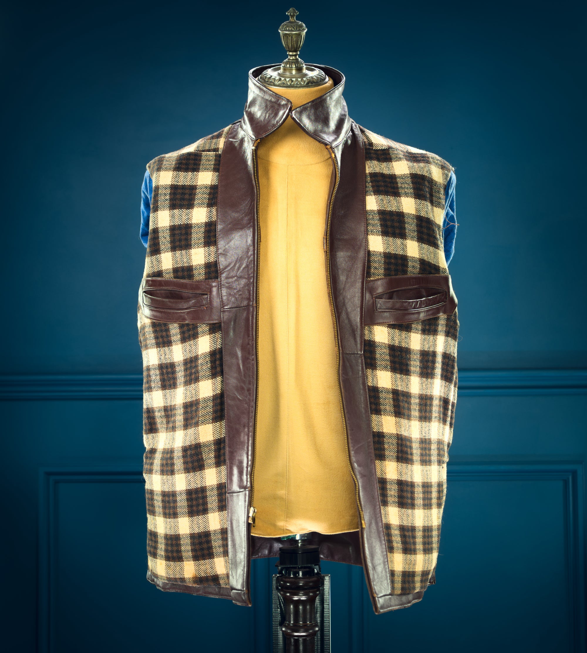 Vintage 1950s French Sheepskin Single Rider Worker Chore Leather Jacket “M”