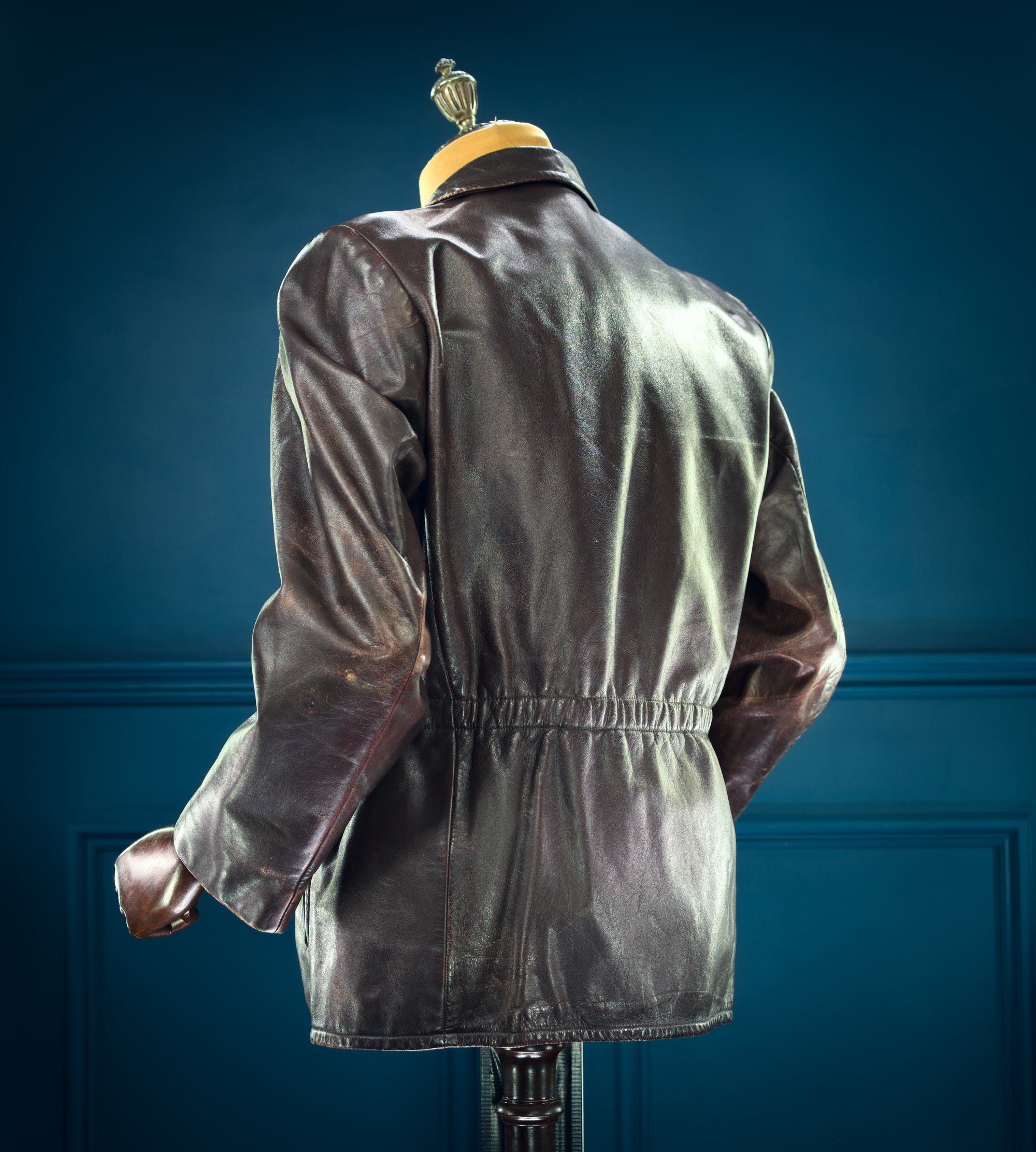 Vintage 1940s German Deerskin Single Rider Worker Chore Brown Leather Jacket “M”