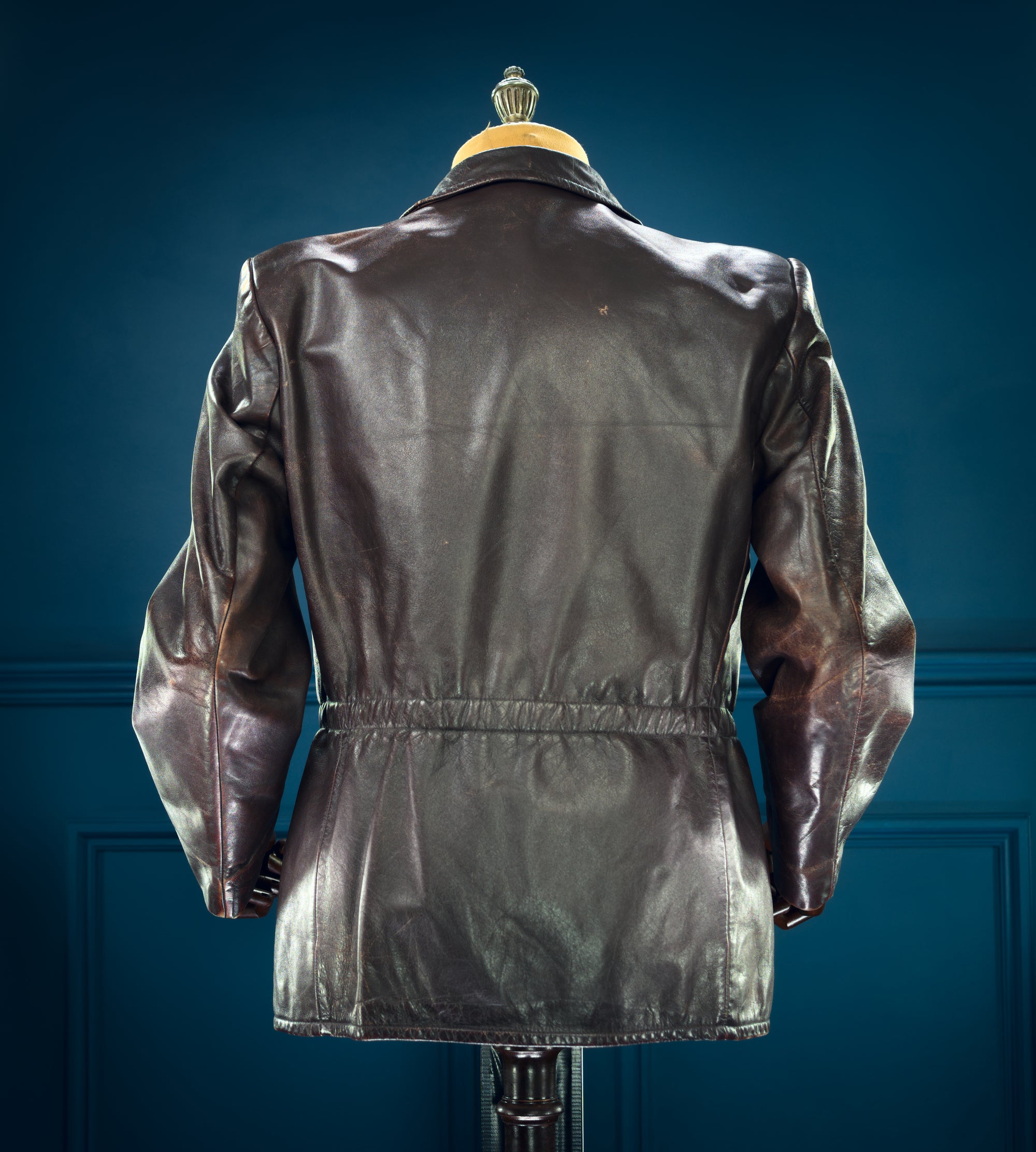 Vintage 1940s German Deerskin Single Rider Worker Chore Brown Leather Jacket “M”