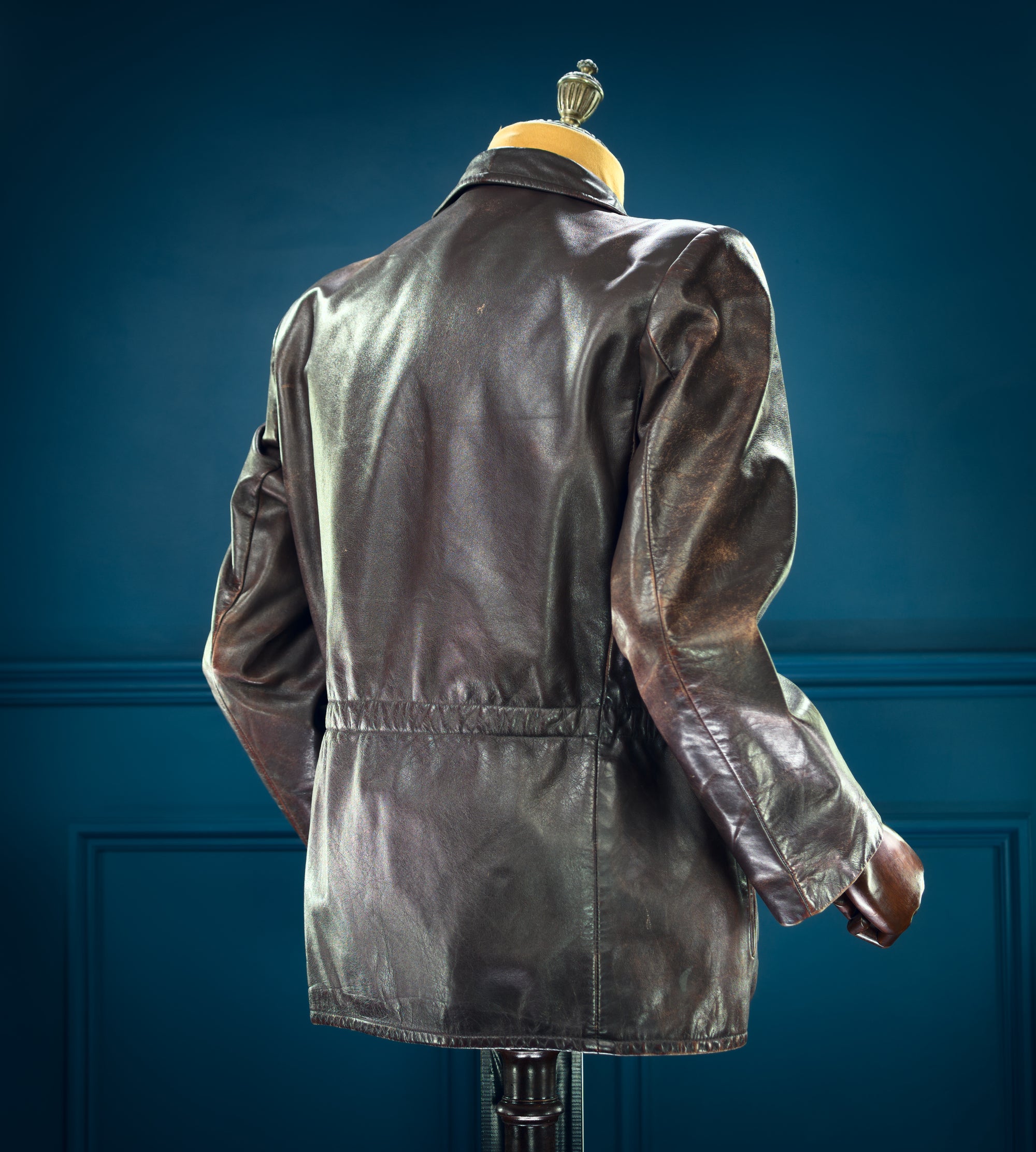 Vintage 1940s German Deerskin Single Rider Worker Chore Brown Leather Jacket “M”