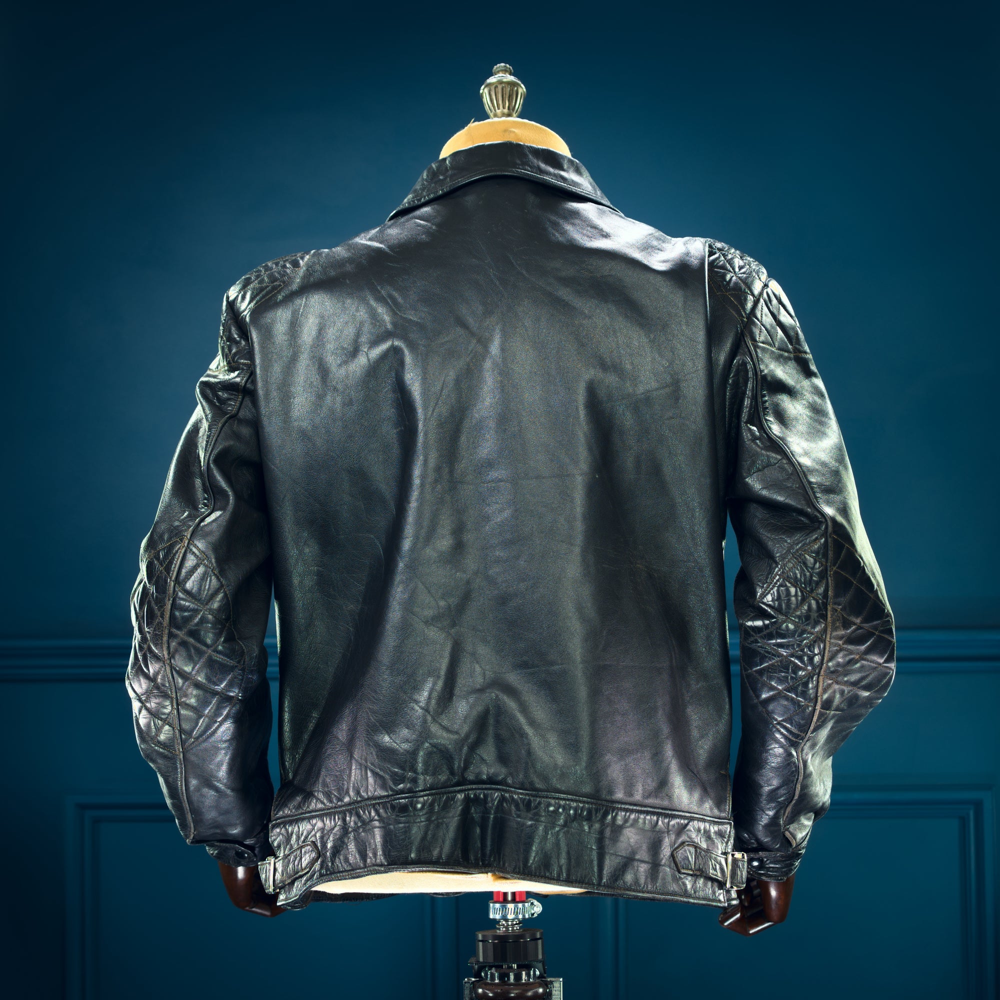 Vintage 1940s German Horsehide Single Rider Biker Police Leather Jacket “L”