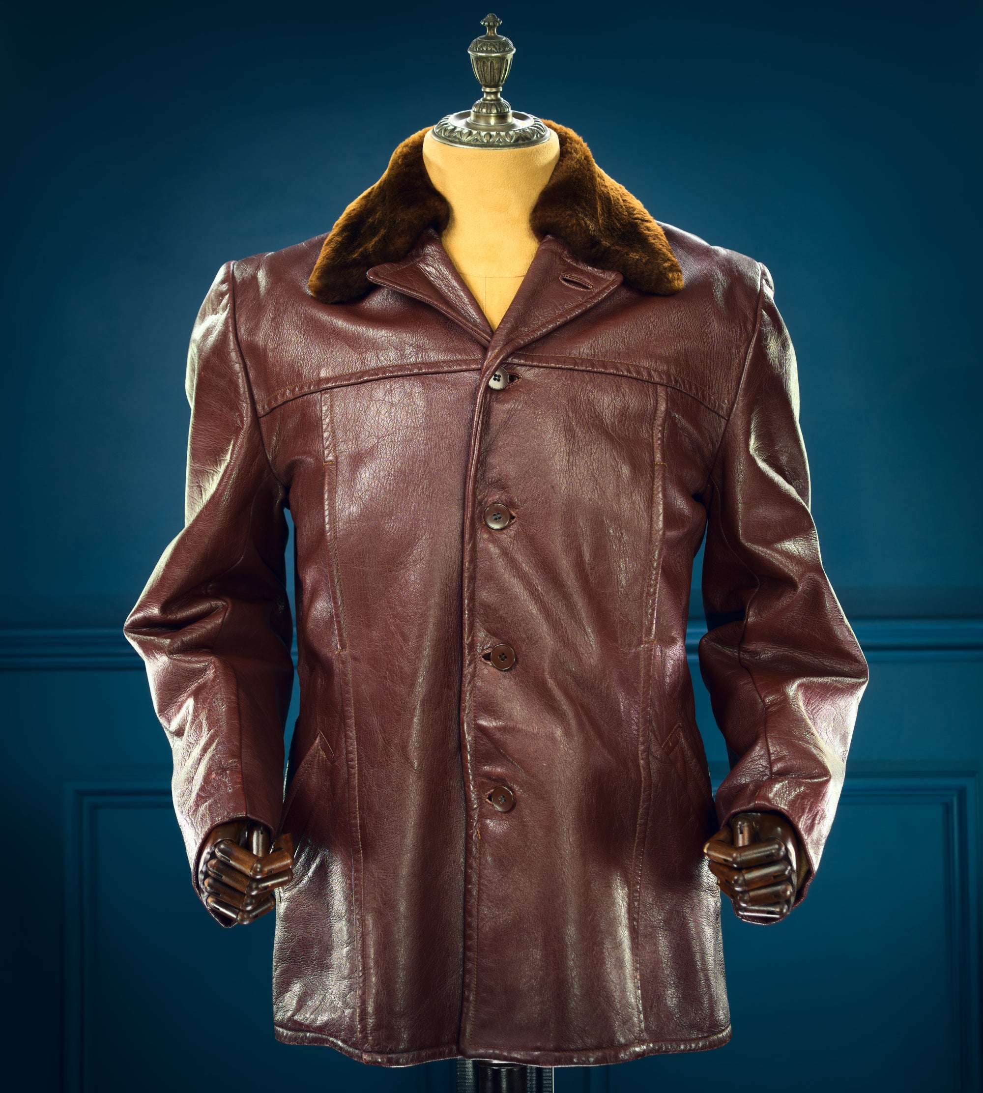 Vintage 1940s Swedish Goatskin Car Coat Motoring Outdoors Leather Jacket “M”