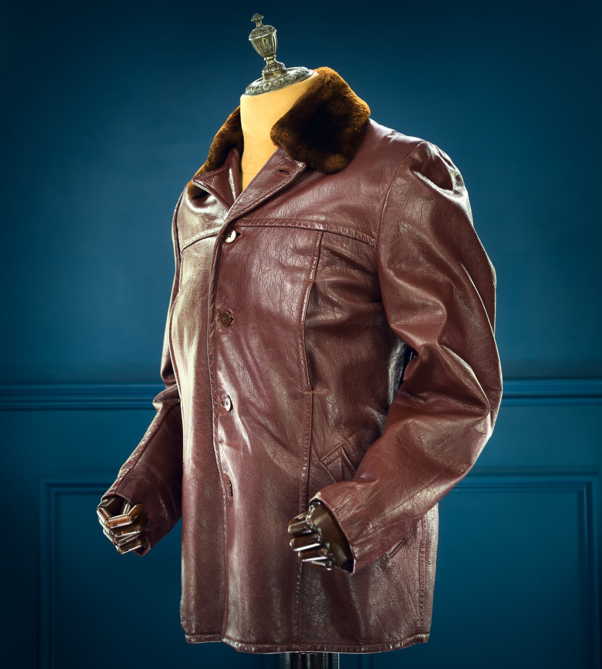 Vintage 1940s Swedish Goatskin Car Coat Motoring Outdoors Leather Jacket “M”