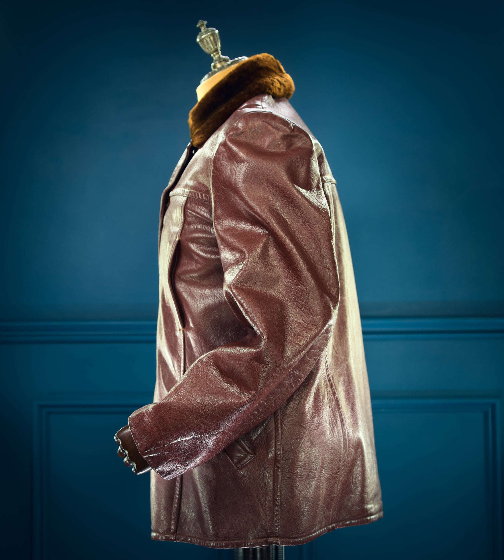 Vintage 1940s Swedish Goatskin Car Coat Motoring Outdoors Leather Jacket “M”