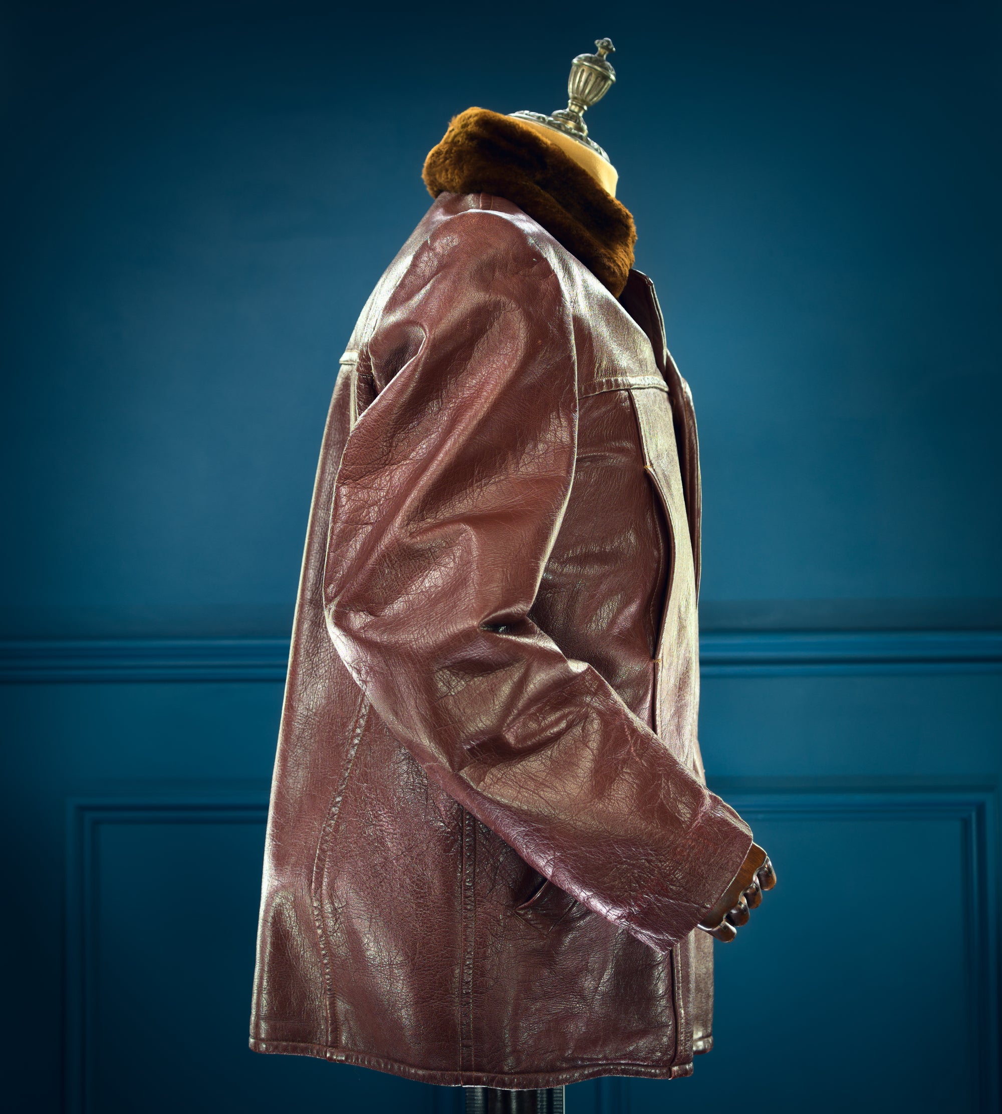 Vintage 1940s Swedish Goatskin Car Coat Motoring Outdoors Leather Jacket “M”