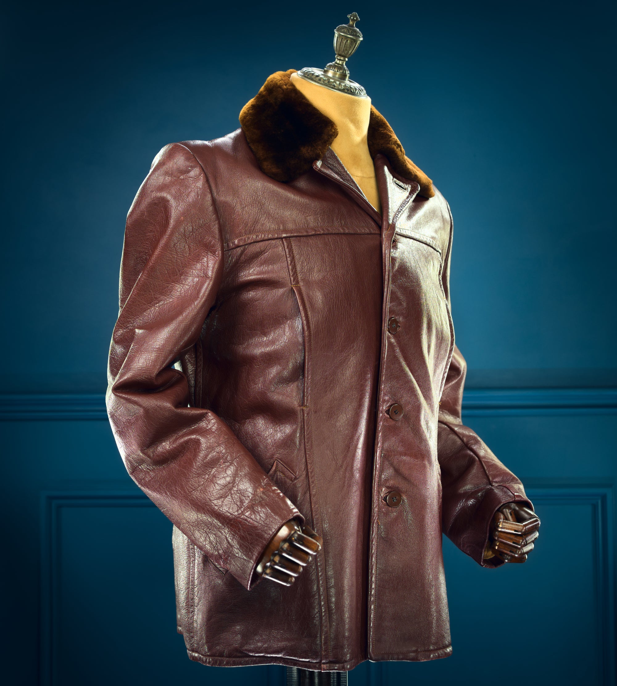 Vintage 1940s Swedish Goatskin Car Coat Motoring Outdoors Leather Jacket “M”