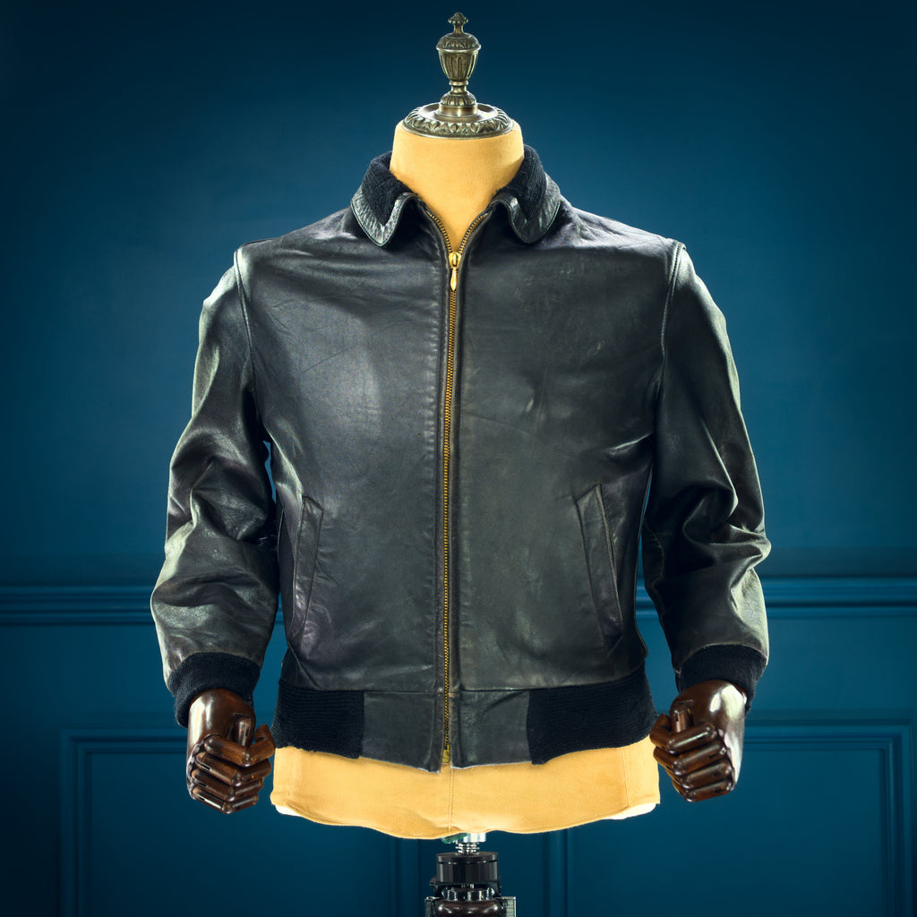 Vintage 1950s German Beatles Hamburg Sheepskin Flight Bomber Leather Jacket “S”