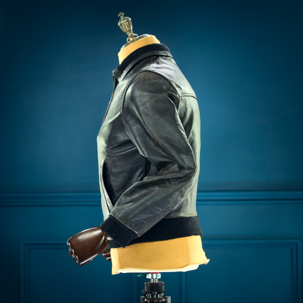 Vintage 1950s German Beatles Hamburg Sheepskin Flight Bomber Leather Jacket “S”