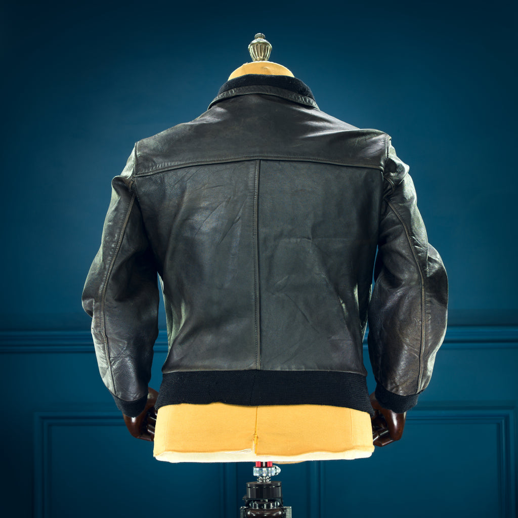 Vintage 1950s German Beatles Hamburg Sheepskin Flight Bomber Leather Jacket “S”