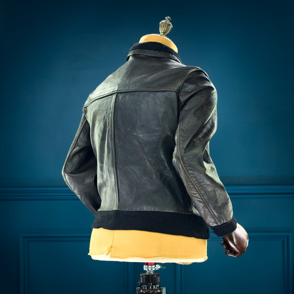 Vintage 1950s German Beatles Hamburg Sheepskin Flight Bomber Leather Jacket “S”