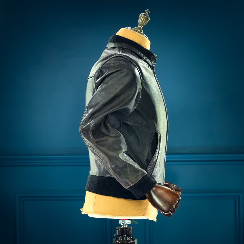 Vintage 1950s German Beatles Hamburg Sheepskin Flight Bomber Leather Jacket “S”