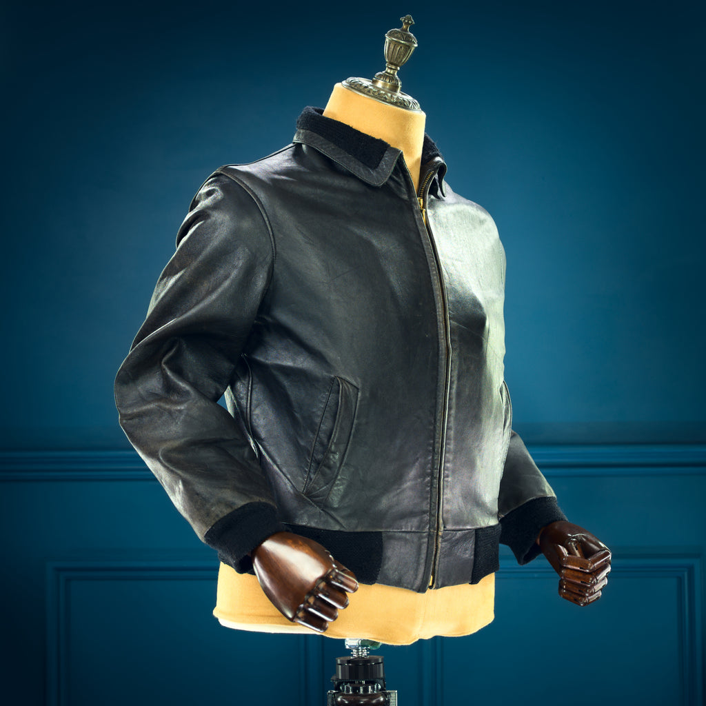 Vintage 1950s German Beatles Hamburg Sheepskin Flight Bomber Leather Jacket “S”