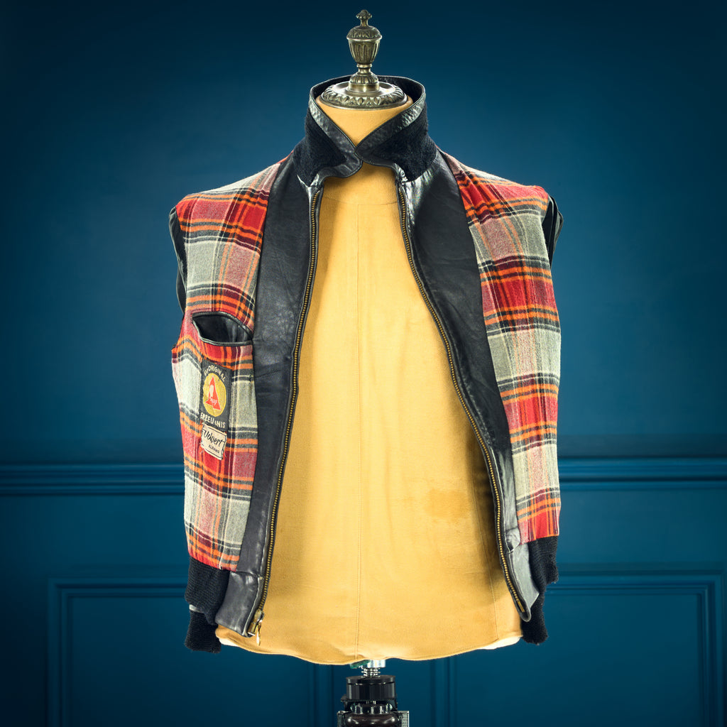 Vintage 1950s German Beatles Hamburg Sheepskin Flight Bomber Leather Jacket “S”