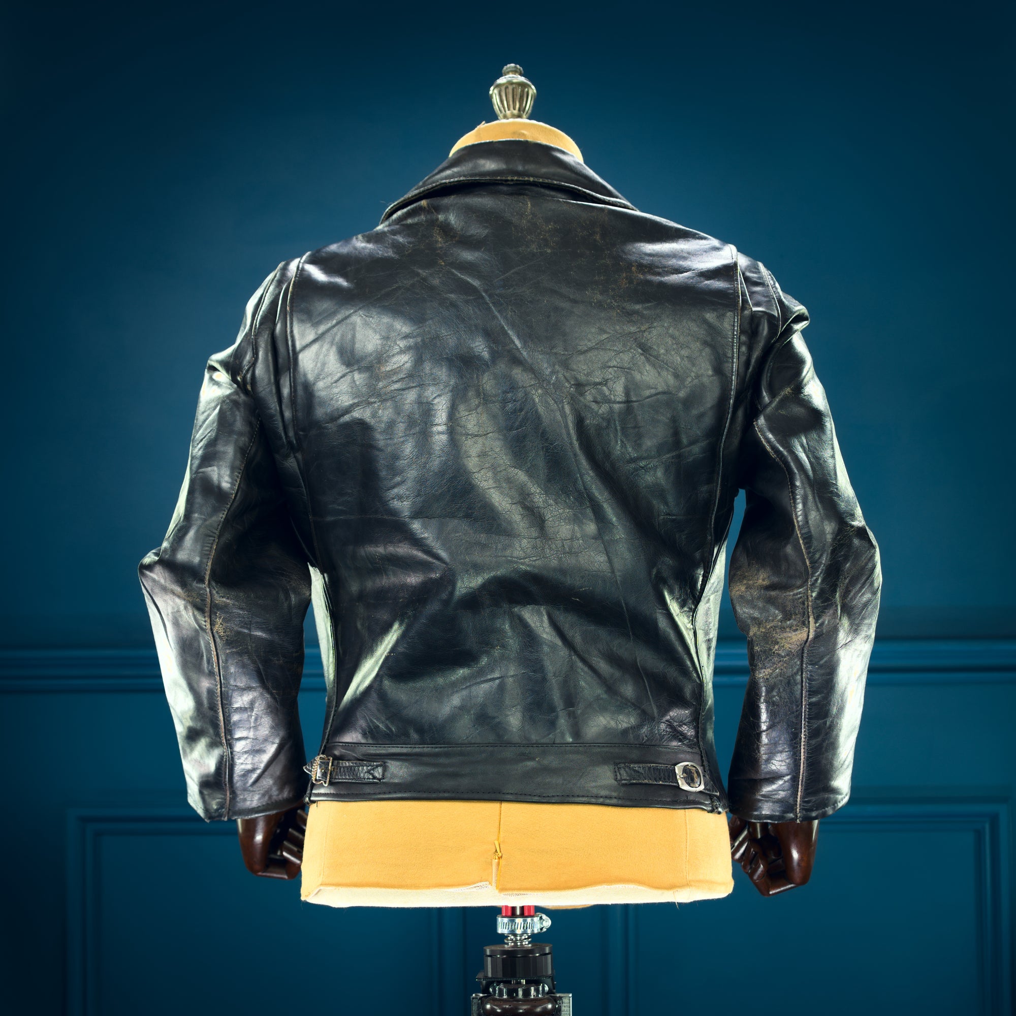 Vintage 1960s British Steerhide Black Single Rider Highwayman Leather Jacket “S”