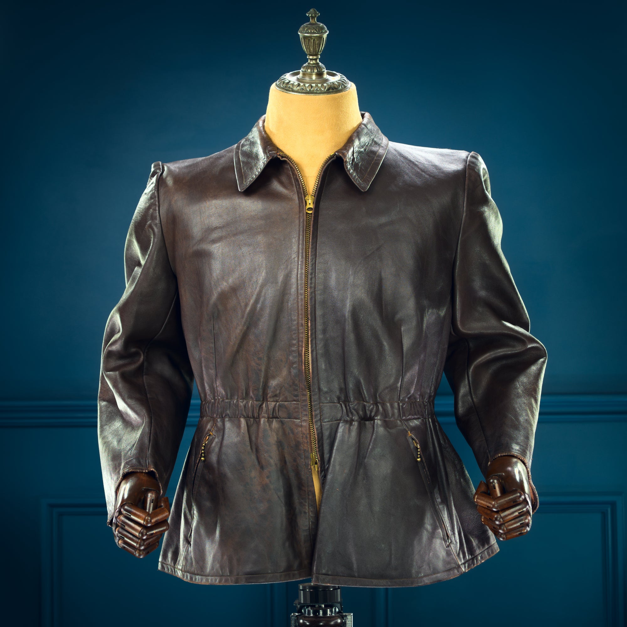 Vintage 1940s WW2 German Luftwaffe Cyclist Flight Aviator Leather Jacket “M”