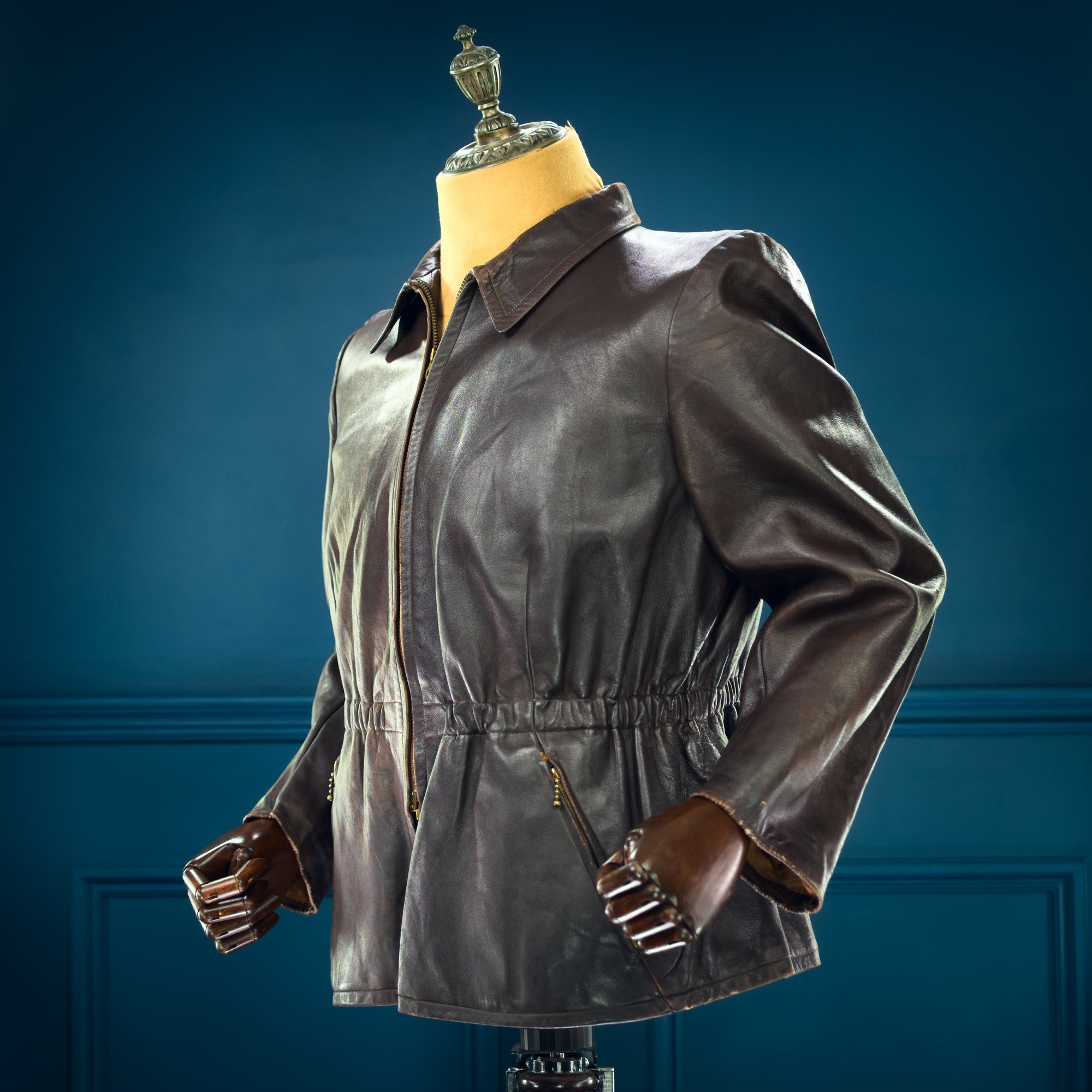 Vintage 1940s WW2 German Luftwaffe Cyclist Flight Aviator Leather Jacket “M”