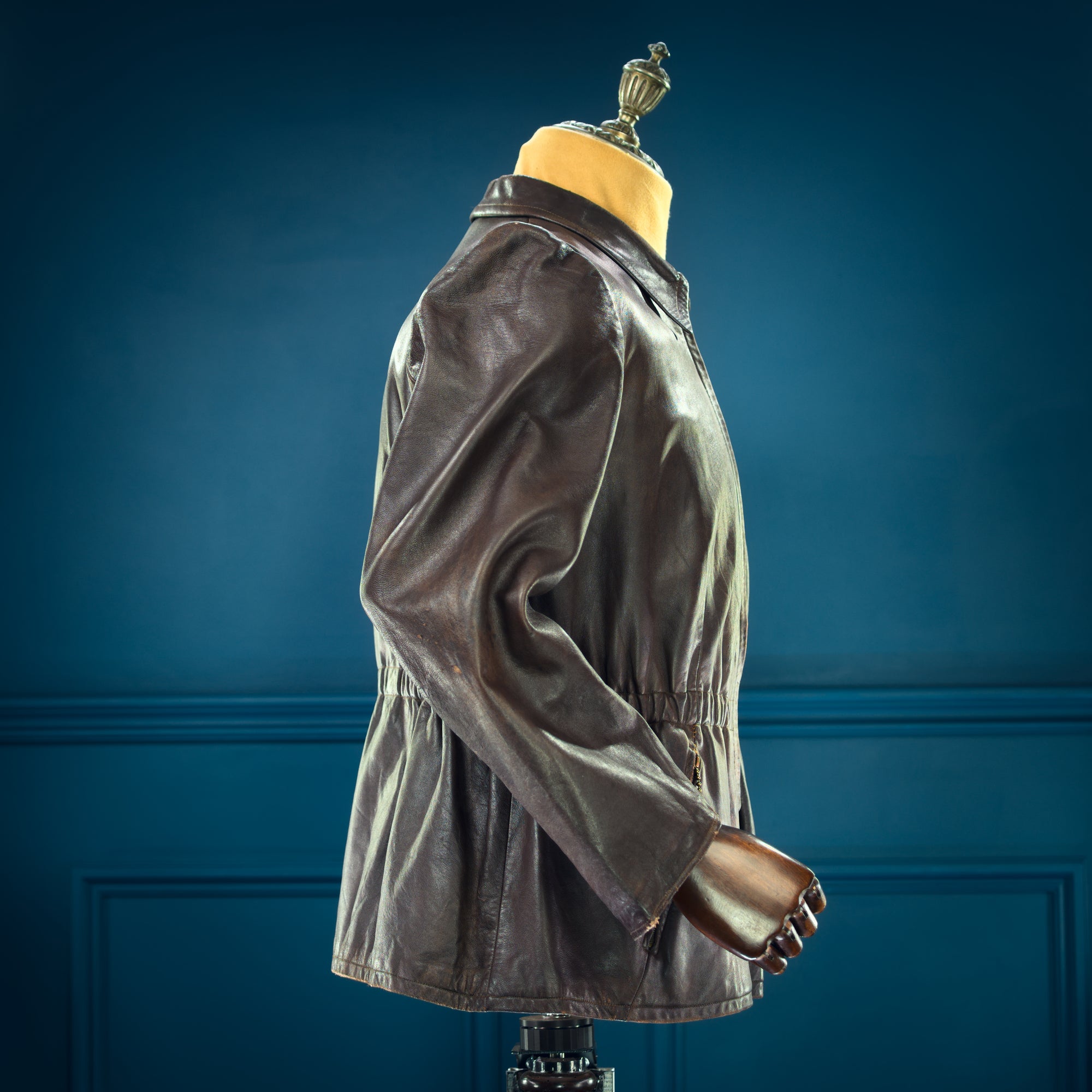 Vintage 1940s WW2 German Luftwaffe Cyclist Flight Aviator Leather Jacket “M”