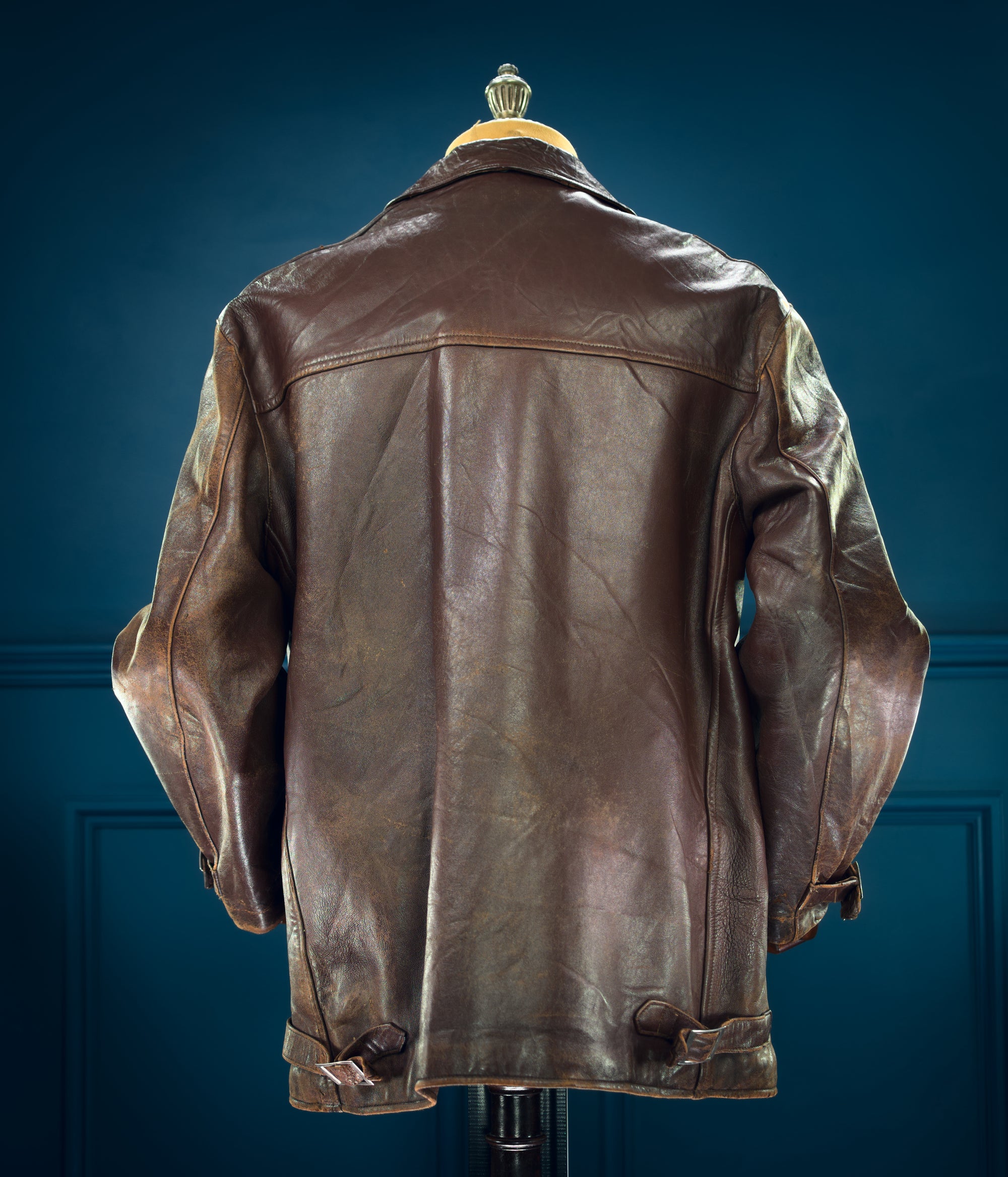 Vintage 1950s French Sheepskin Single Rider Worker Chore Leather Jacket “L”