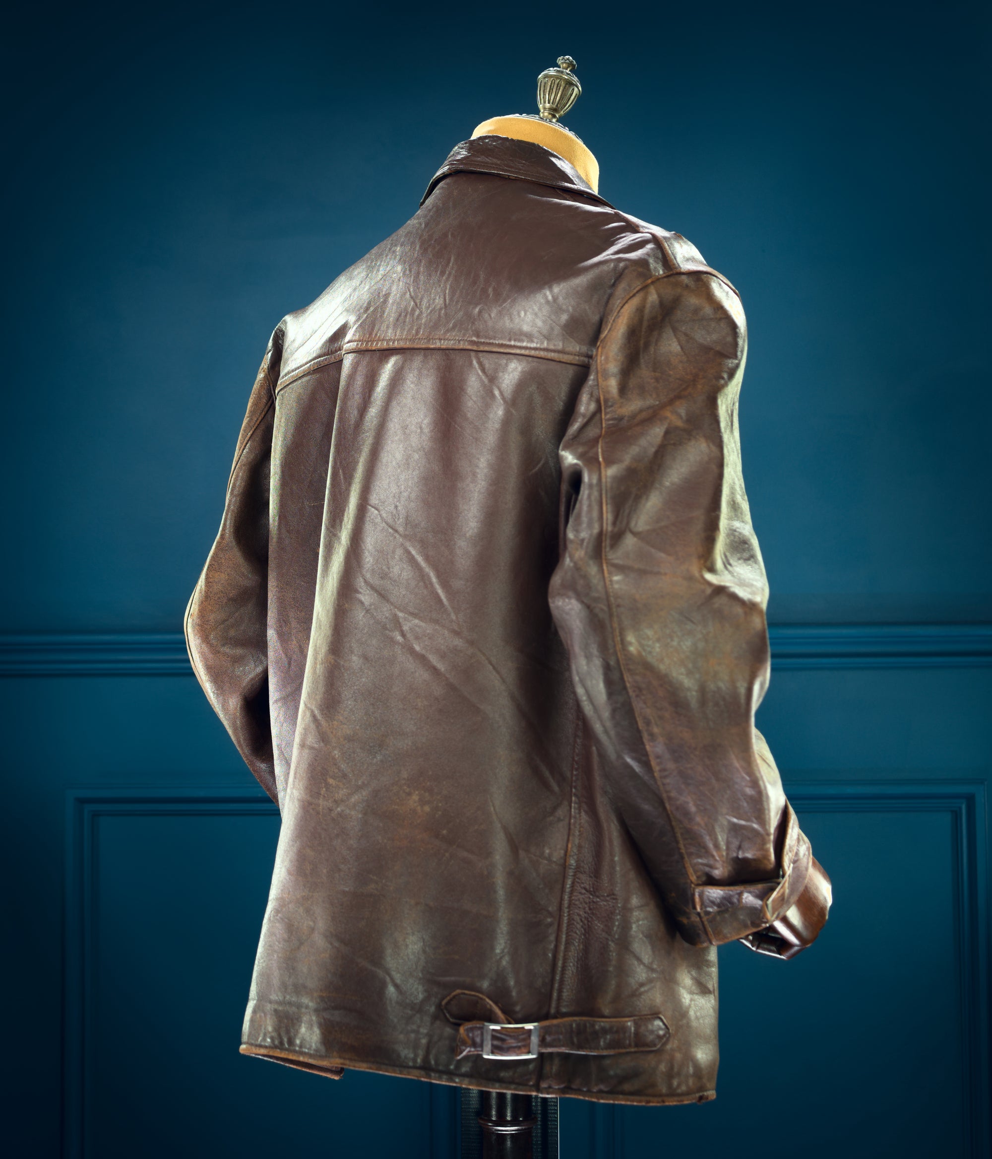 Vintage 1950s French Sheepskin Single Rider Worker Chore Leather Jacket “L”